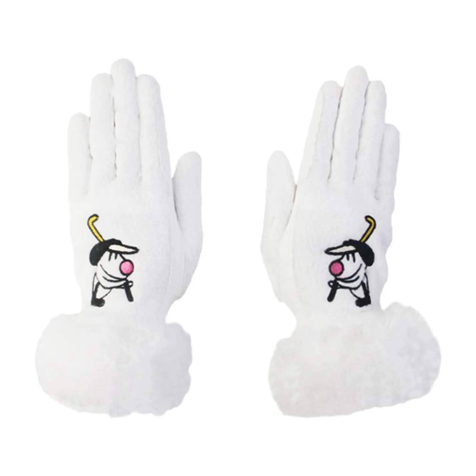 1 Pair of Golf Gloves Winter Training Gloves Mitts for Fishing Biking Hiking White 18