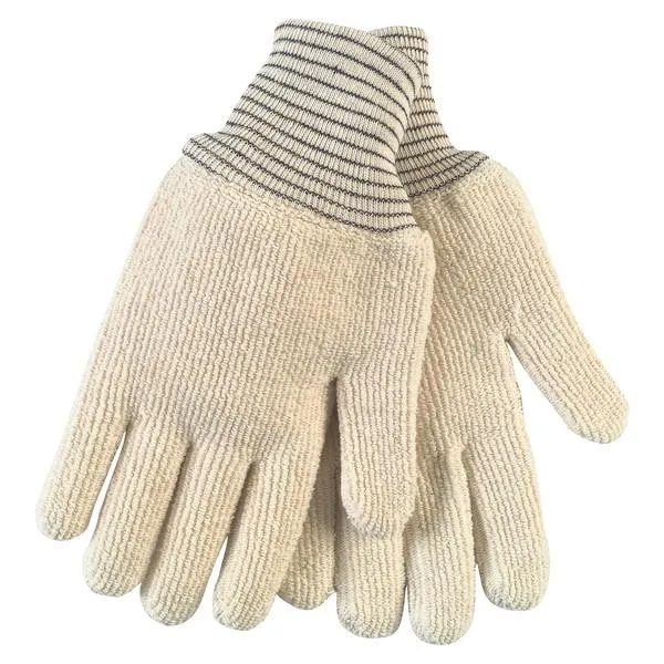 9433 MCR Safety Heat Resistance Gloves, Large, Terrycloth, Natural