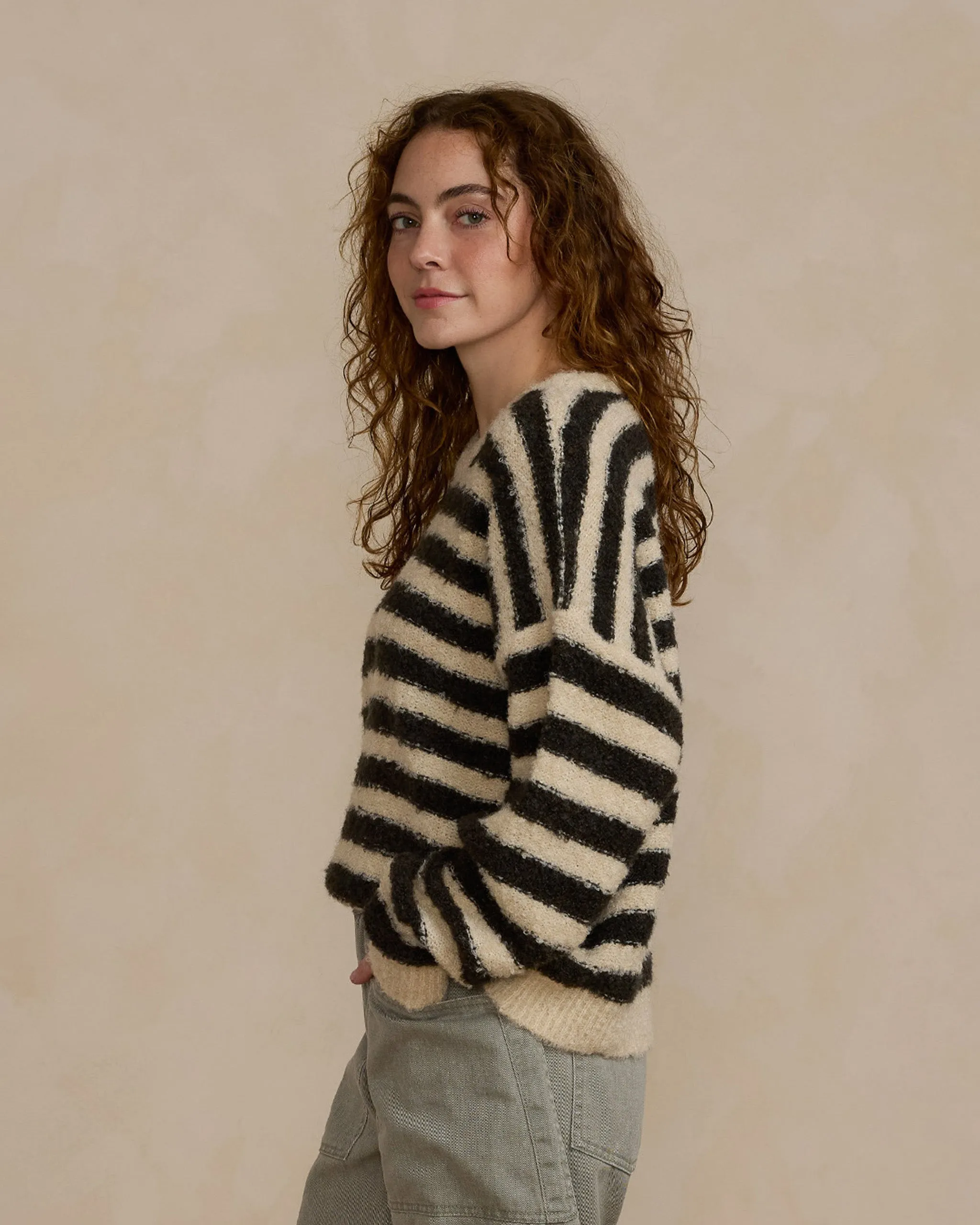 Aspen Sweater | Fuzzy Stripe