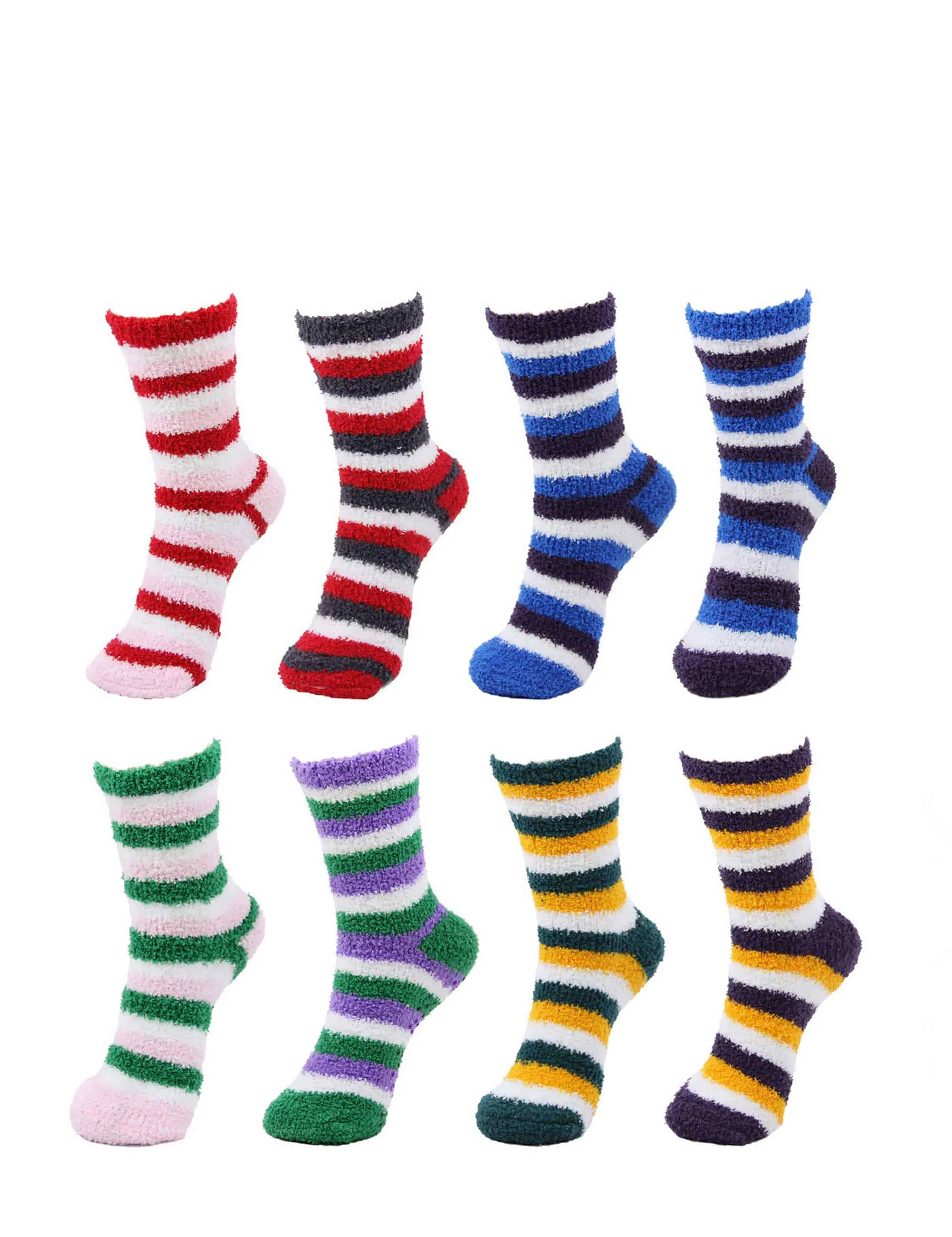 Assorted Fuzzy Non-Skid/Stripe/Solid Home Socks