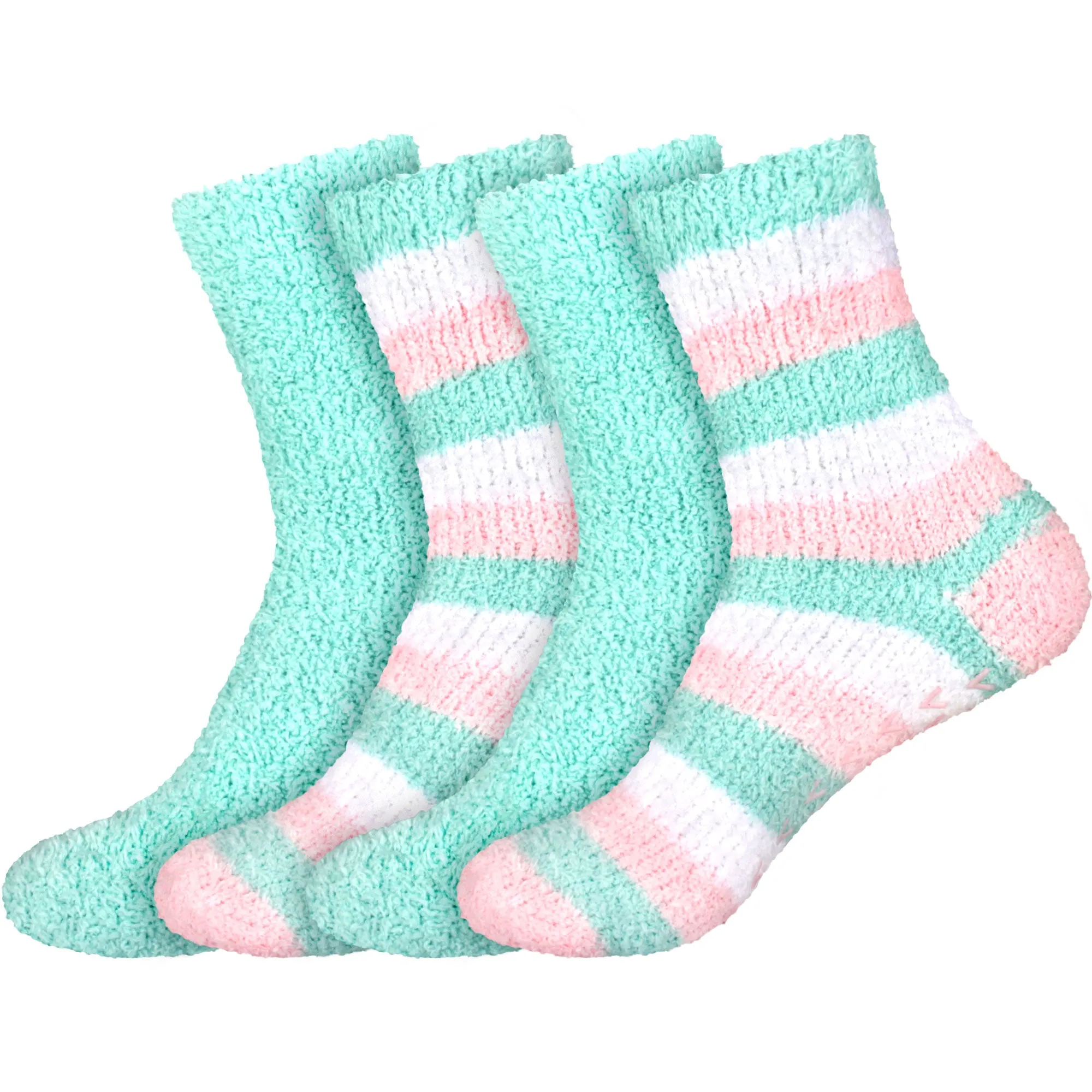 Assorted Fuzzy Non-Skid/Stripe/Solid Home Socks