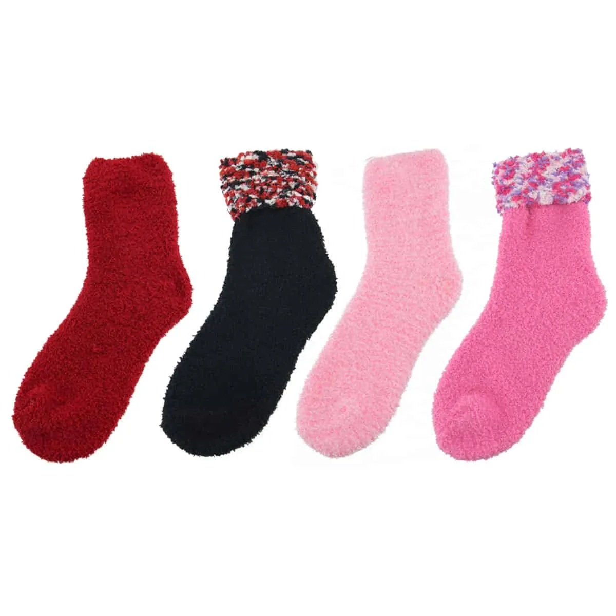 Assorted Fuzzy Non-Skid/Stripe/Solid Home Socks