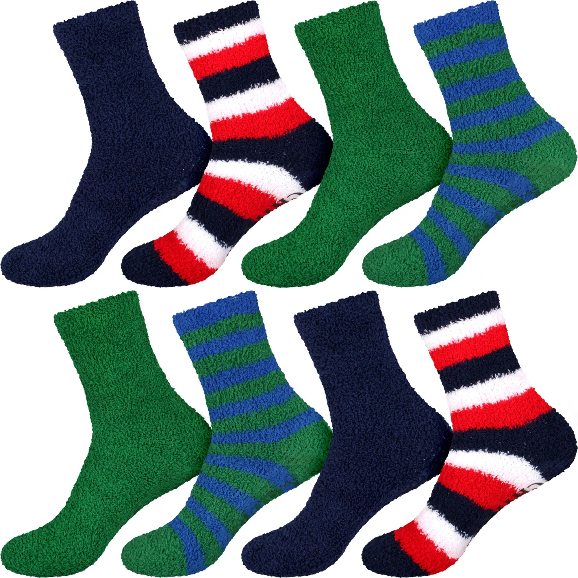 Assorted Fuzzy Non-Skid/Stripe/Solid Home Socks