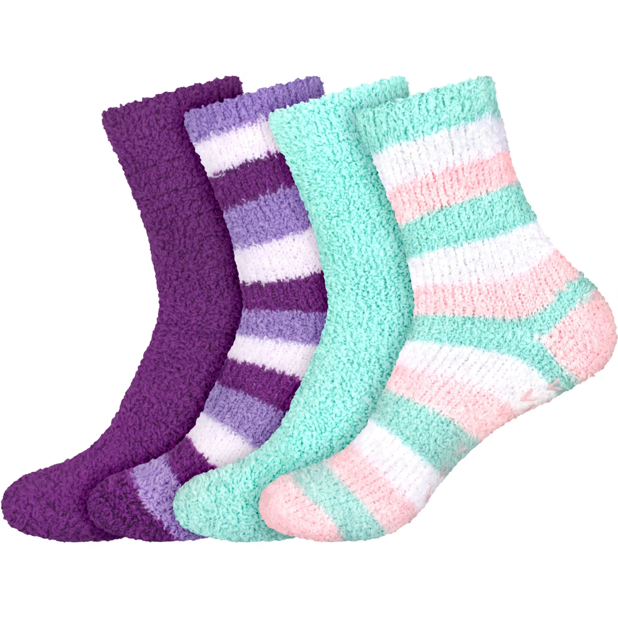 Assorted Fuzzy Non-Skid/Stripe/Solid Home Socks