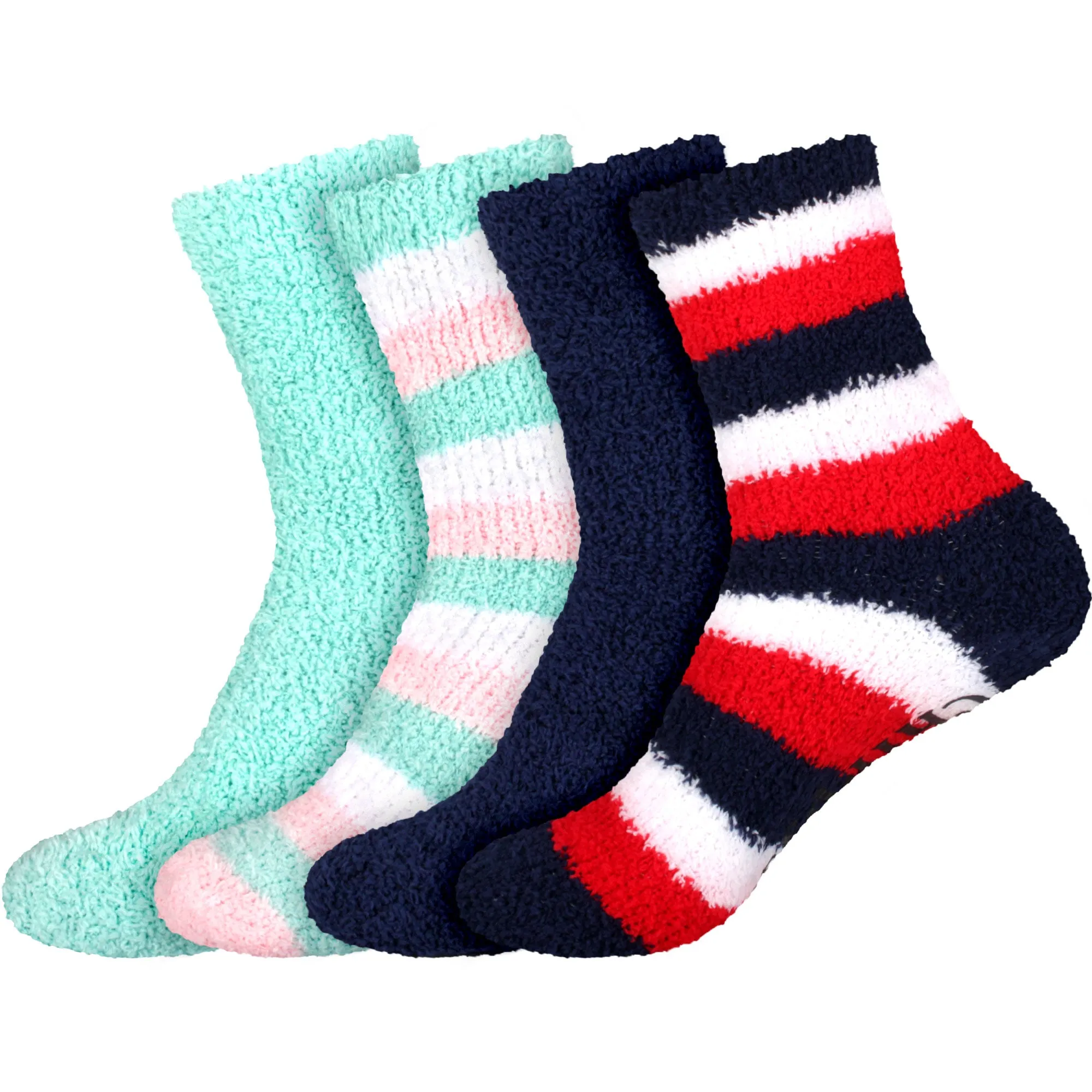 Assorted Fuzzy Non-Skid/Stripe/Solid Home Socks