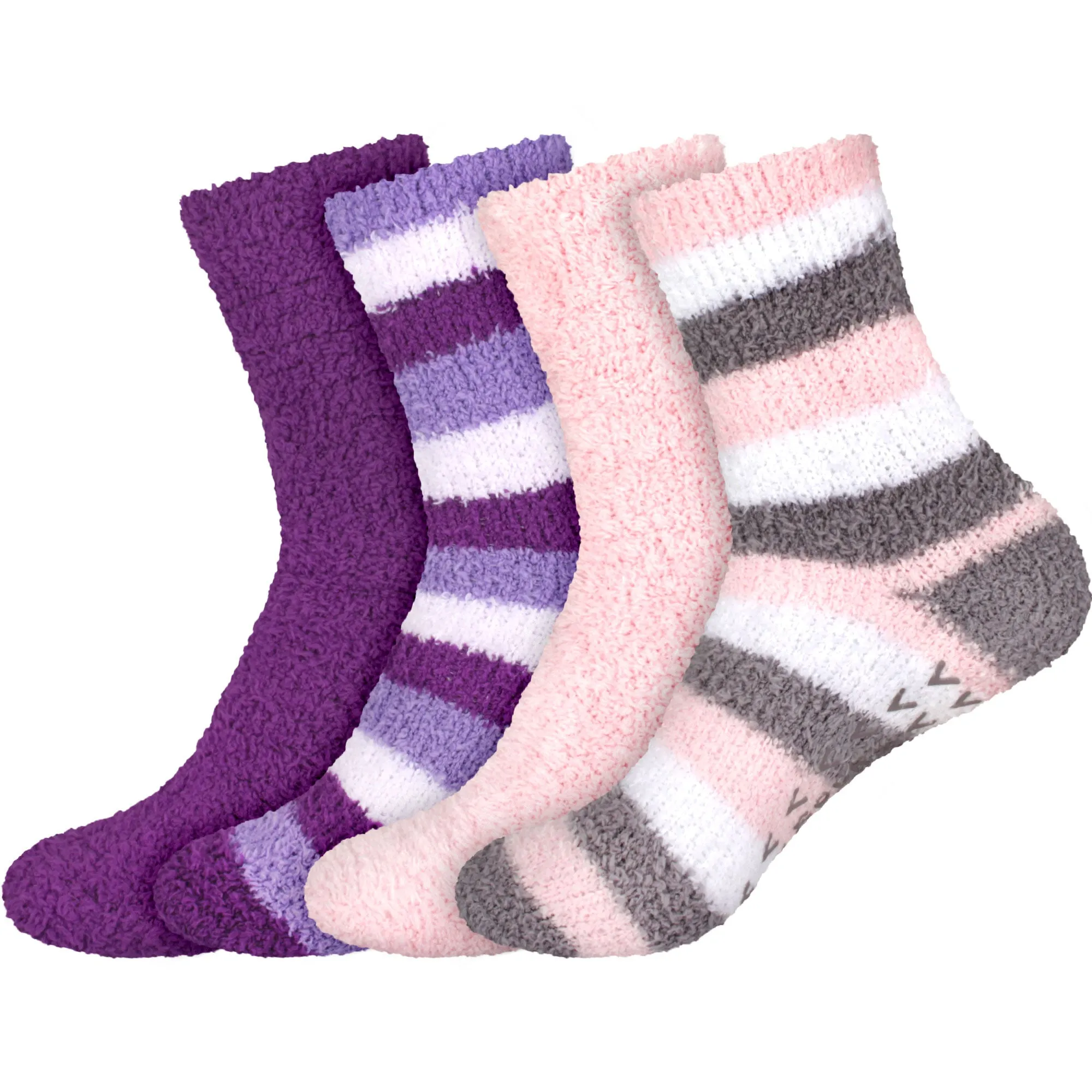 Assorted Fuzzy Non-Skid/Stripe/Solid Home Socks