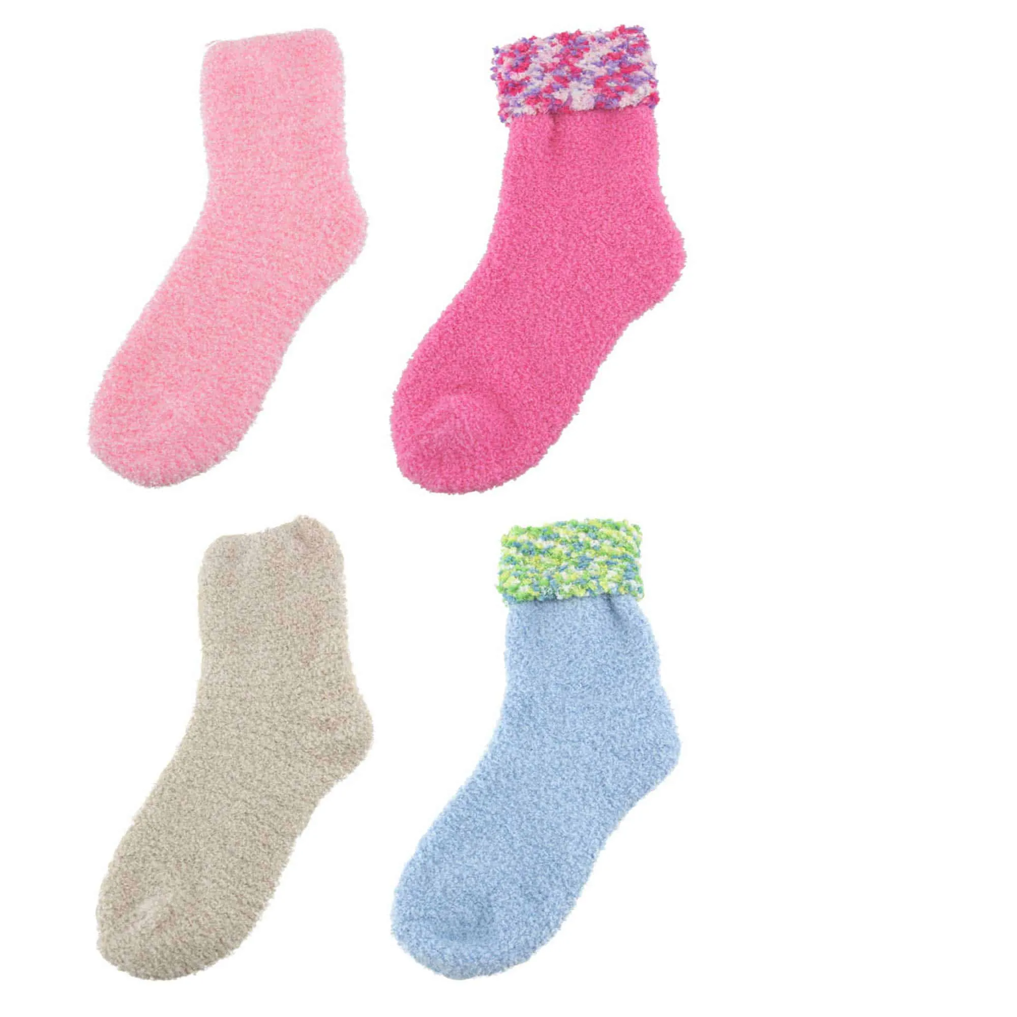 Assorted Fuzzy Non-Skid/Stripe/Solid Home Socks