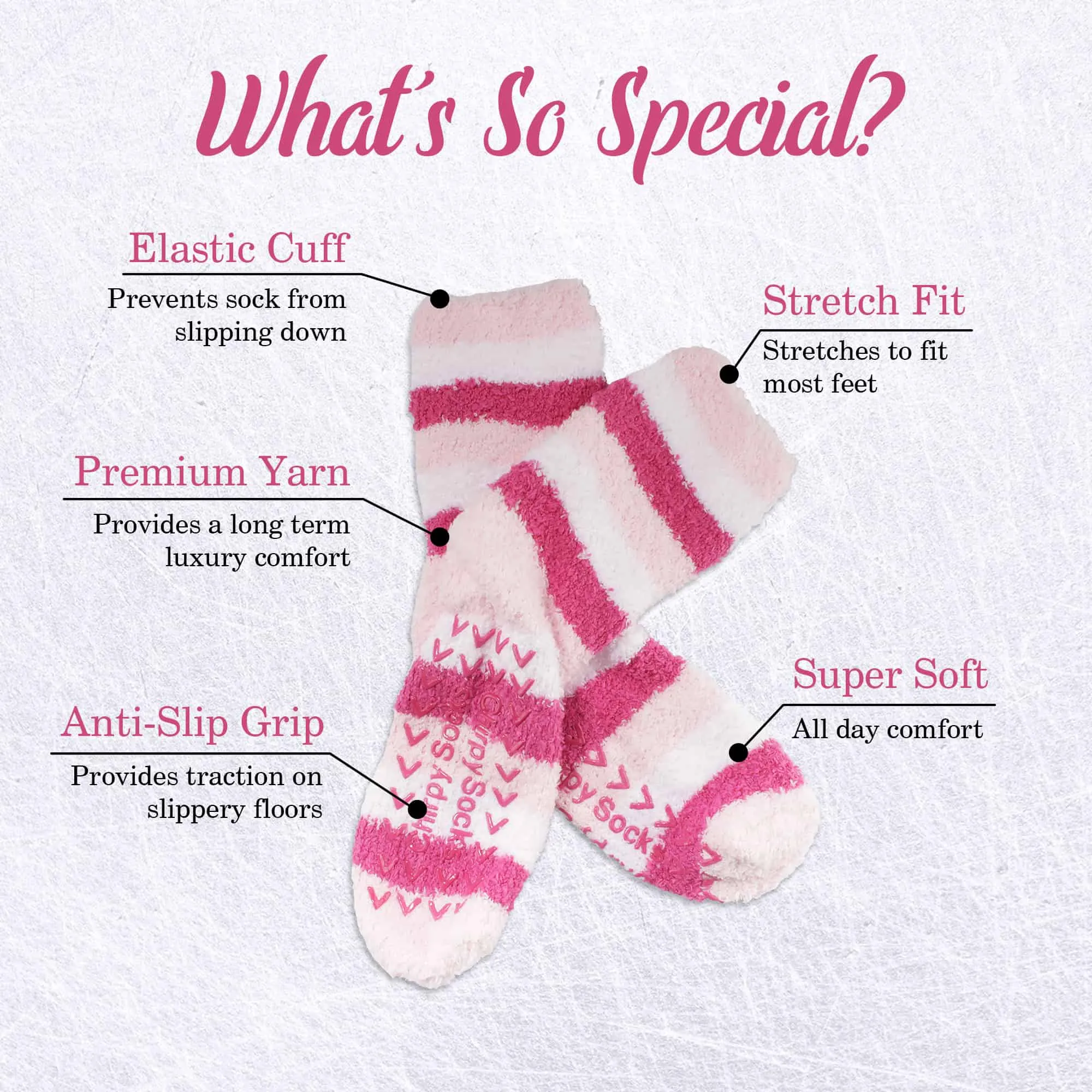 Assorted Fuzzy Non-Skid/Stripe/Solid Home Socks