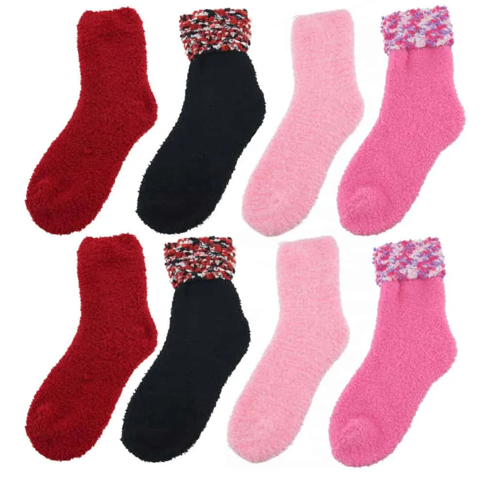 Assorted Fuzzy Non-Skid/Stripe/Solid Home Socks