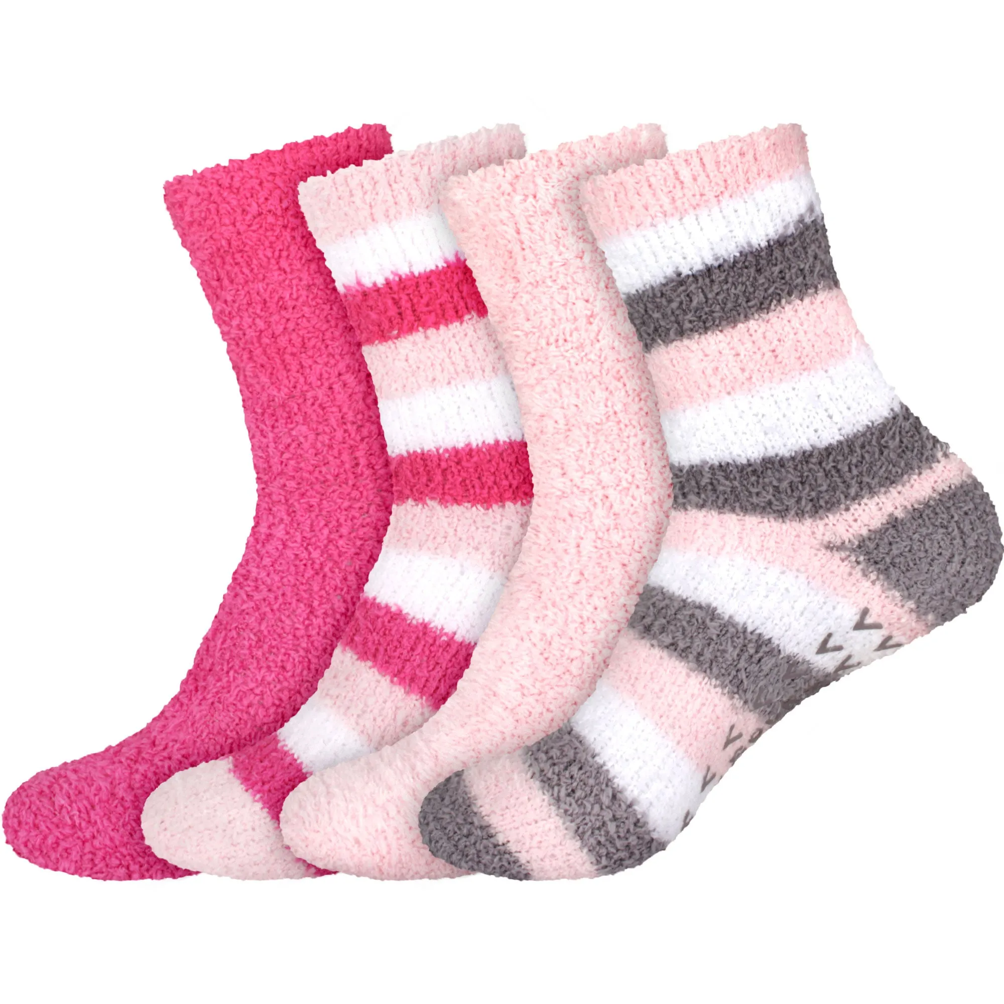 Assorted Fuzzy Non-Skid/Stripe/Solid Home Socks