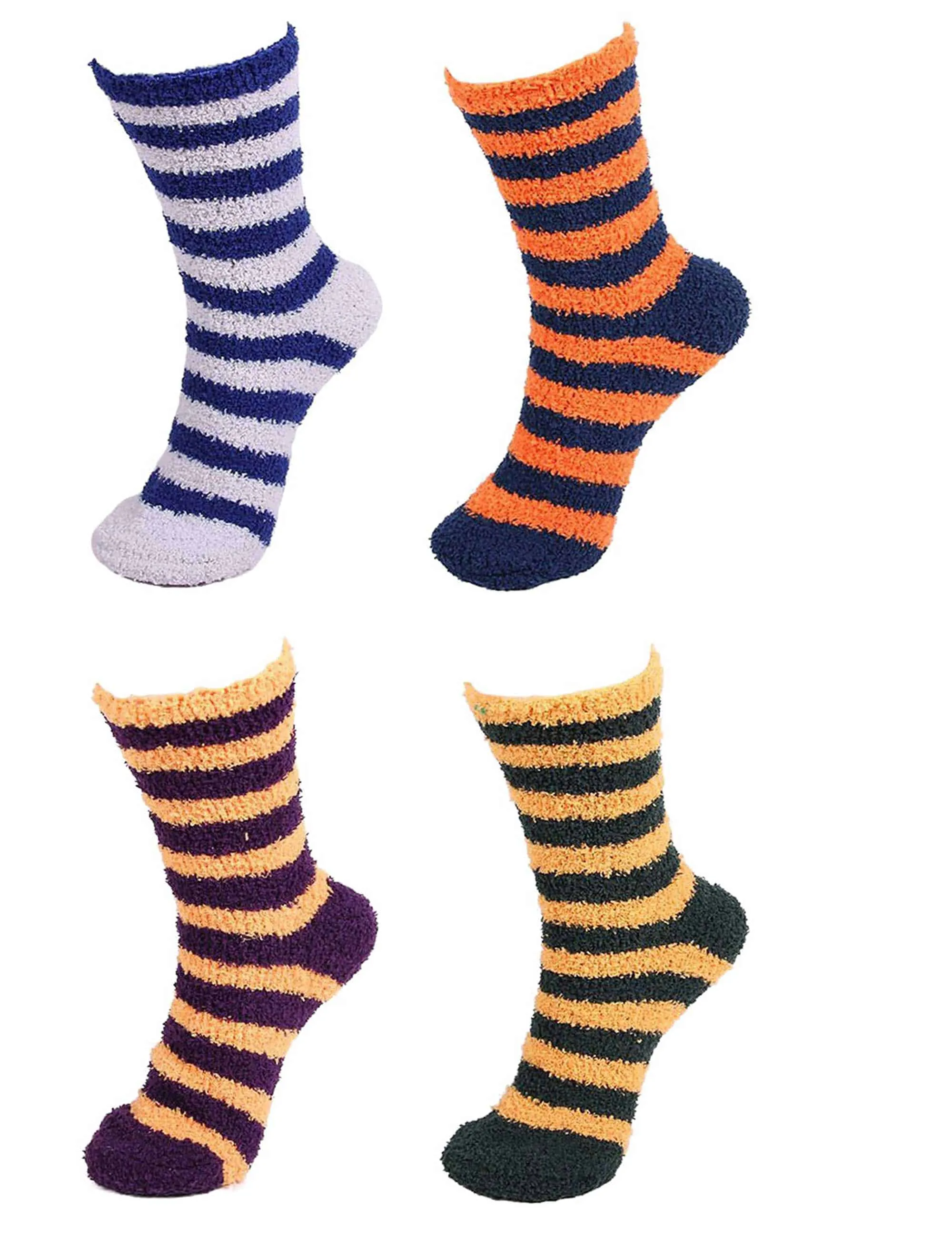 Assorted Fuzzy Non-Skid/Stripe/Solid Home Socks