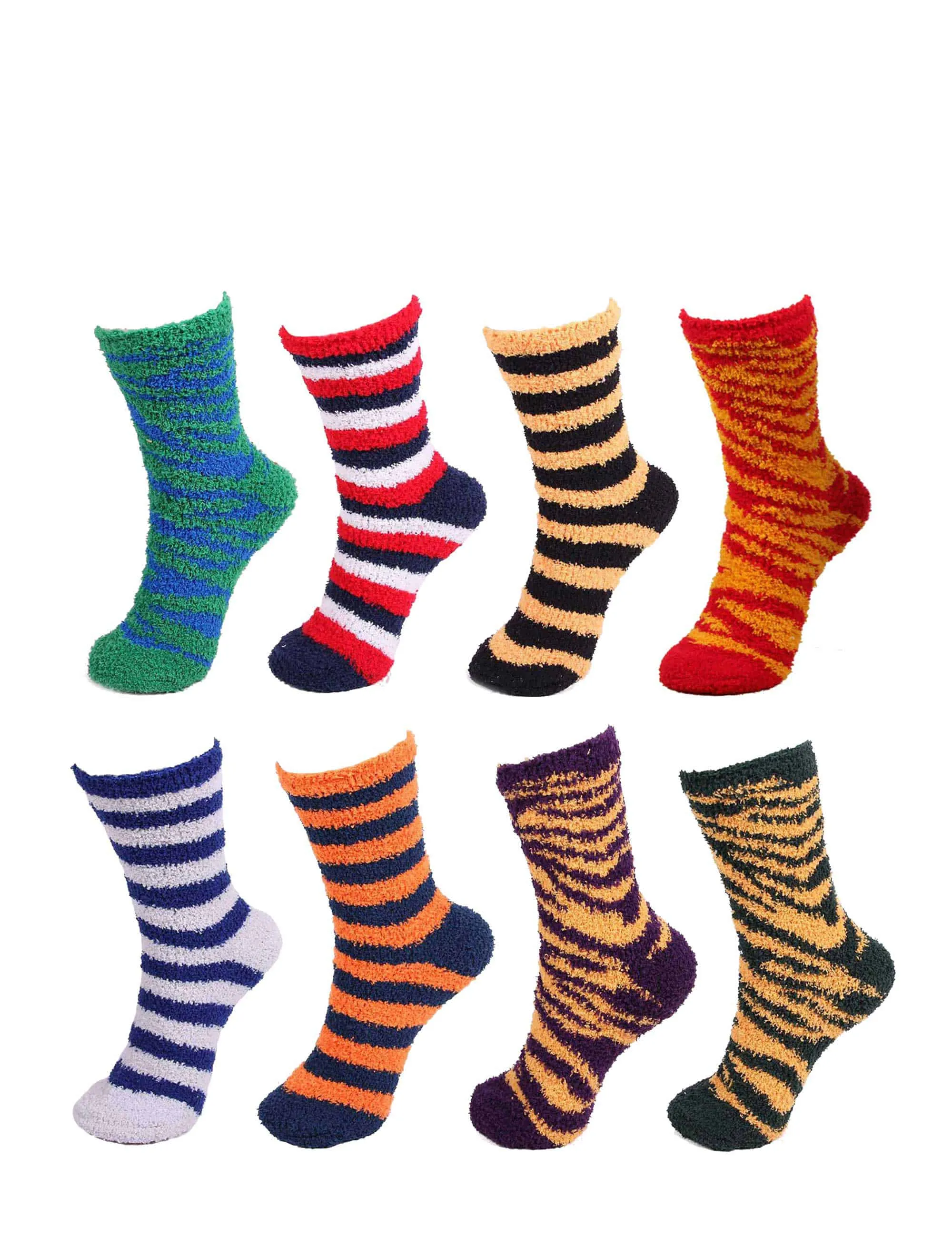 Assorted Fuzzy Non-Skid/Stripe/Solid Home Socks