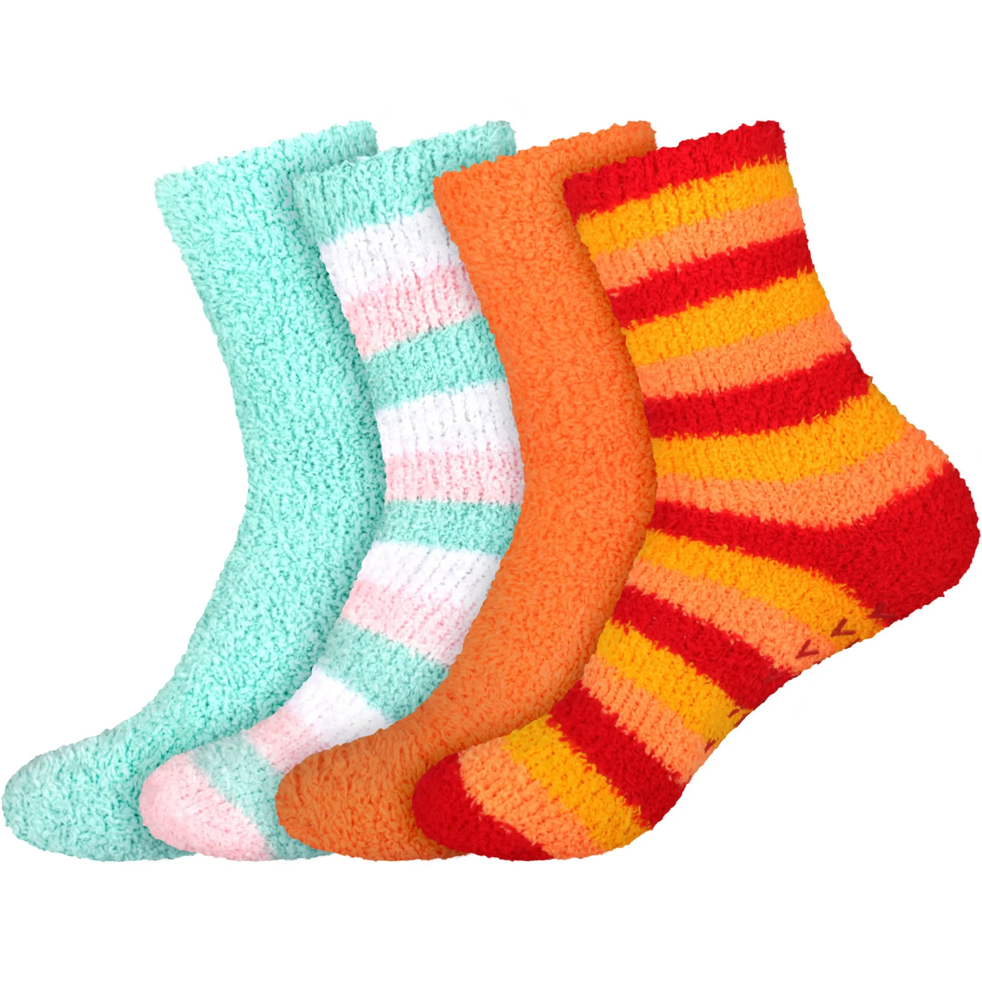 Assorted Fuzzy Non-Skid/Stripe/Solid Home Socks