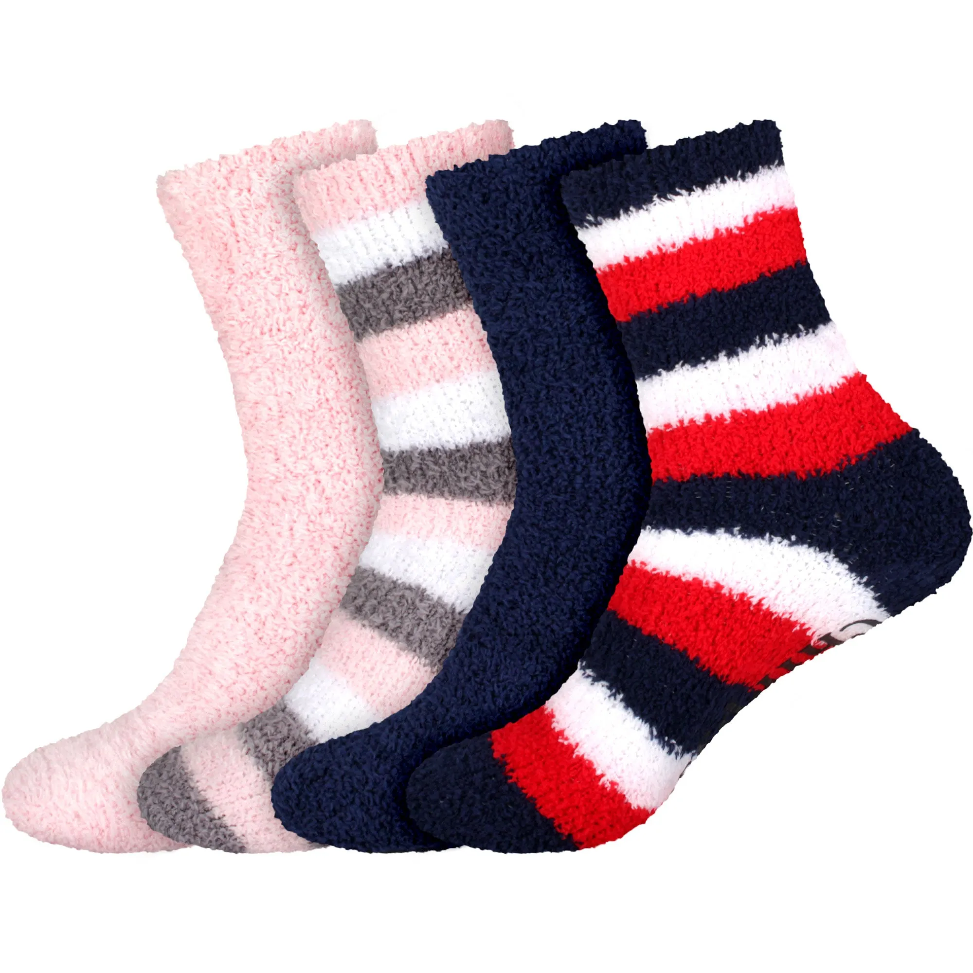 Assorted Fuzzy Non-Skid/Stripe/Solid Home Socks