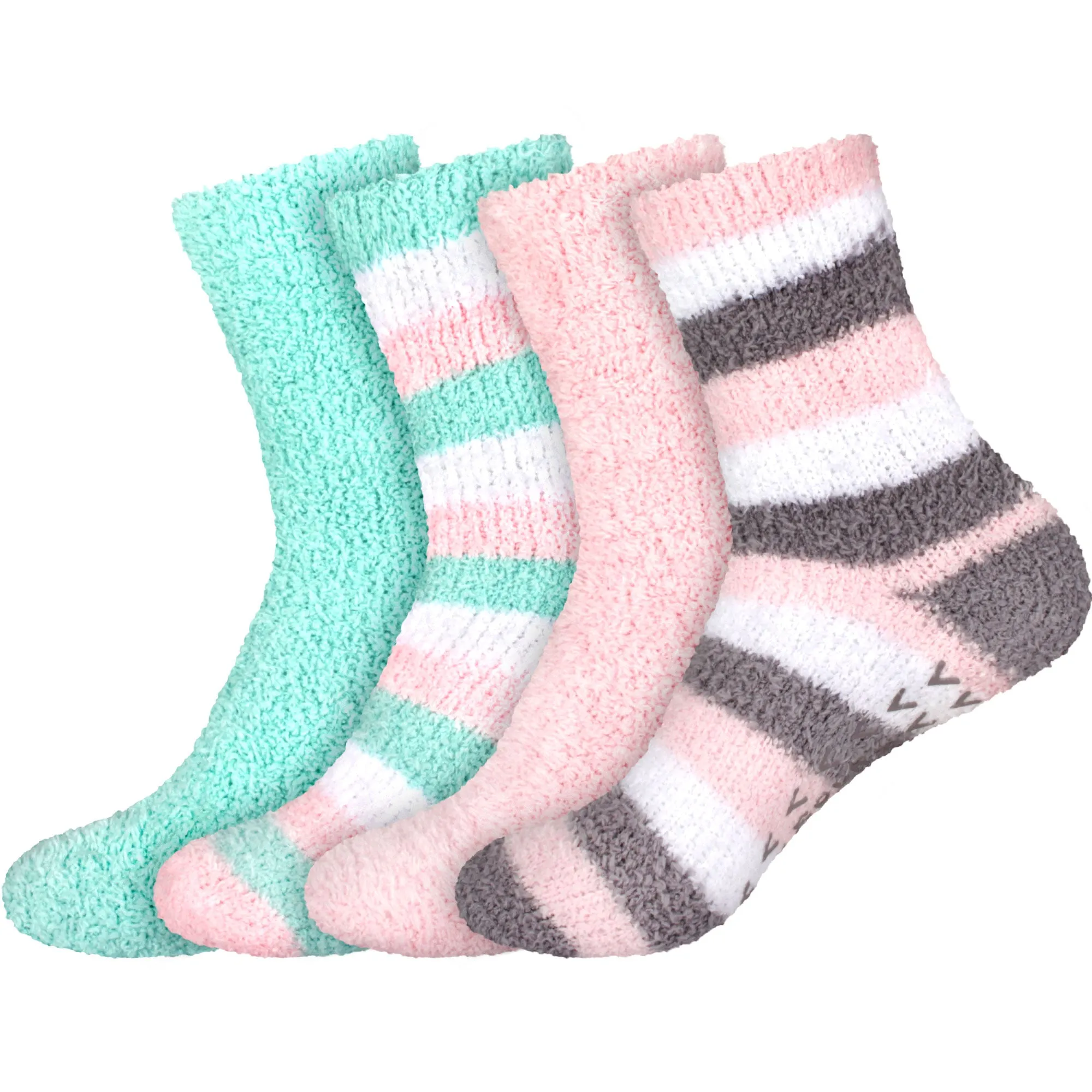 Assorted Fuzzy Non-Skid/Stripe/Solid Home Socks