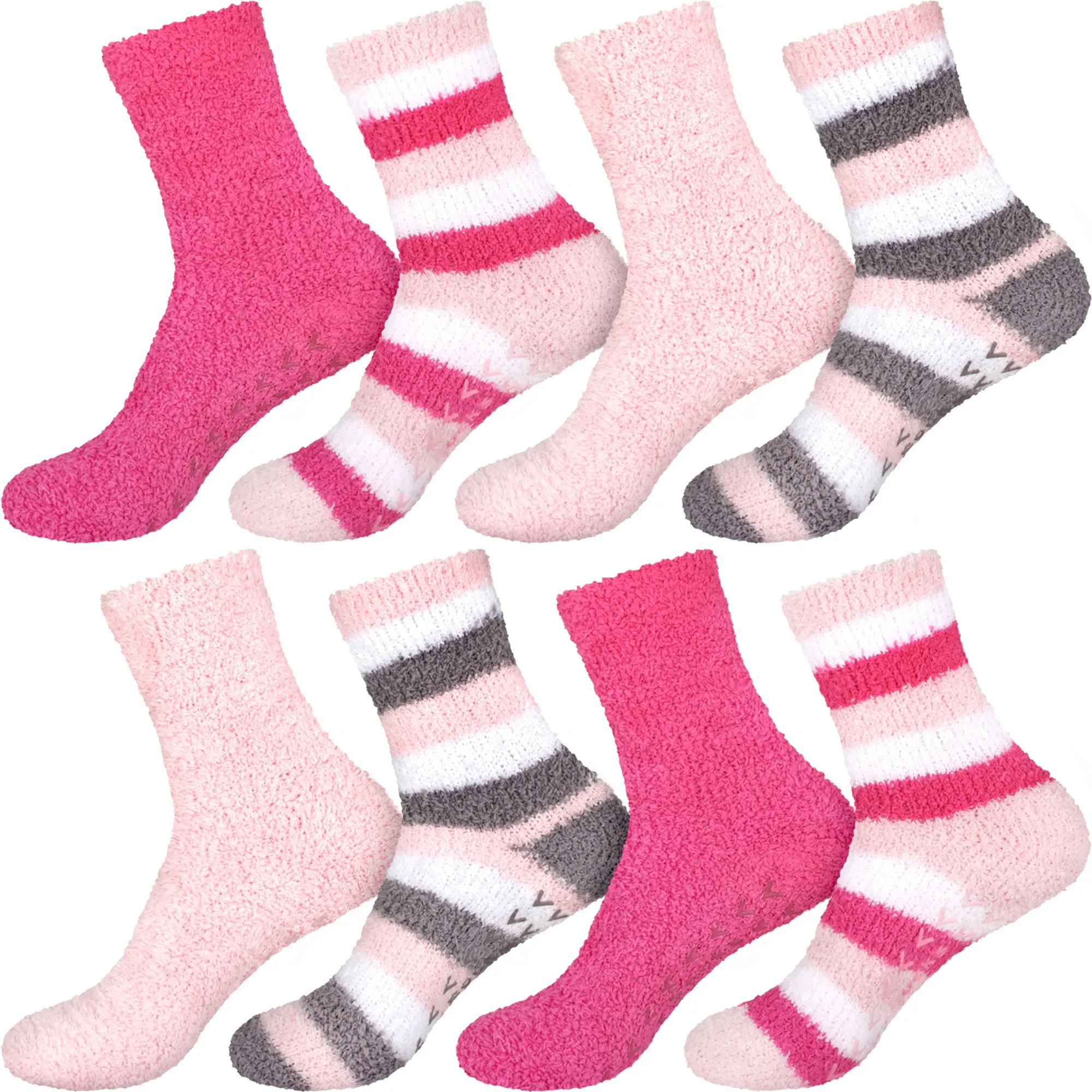 Assorted Fuzzy Non-Skid/Stripe/Solid Home Socks