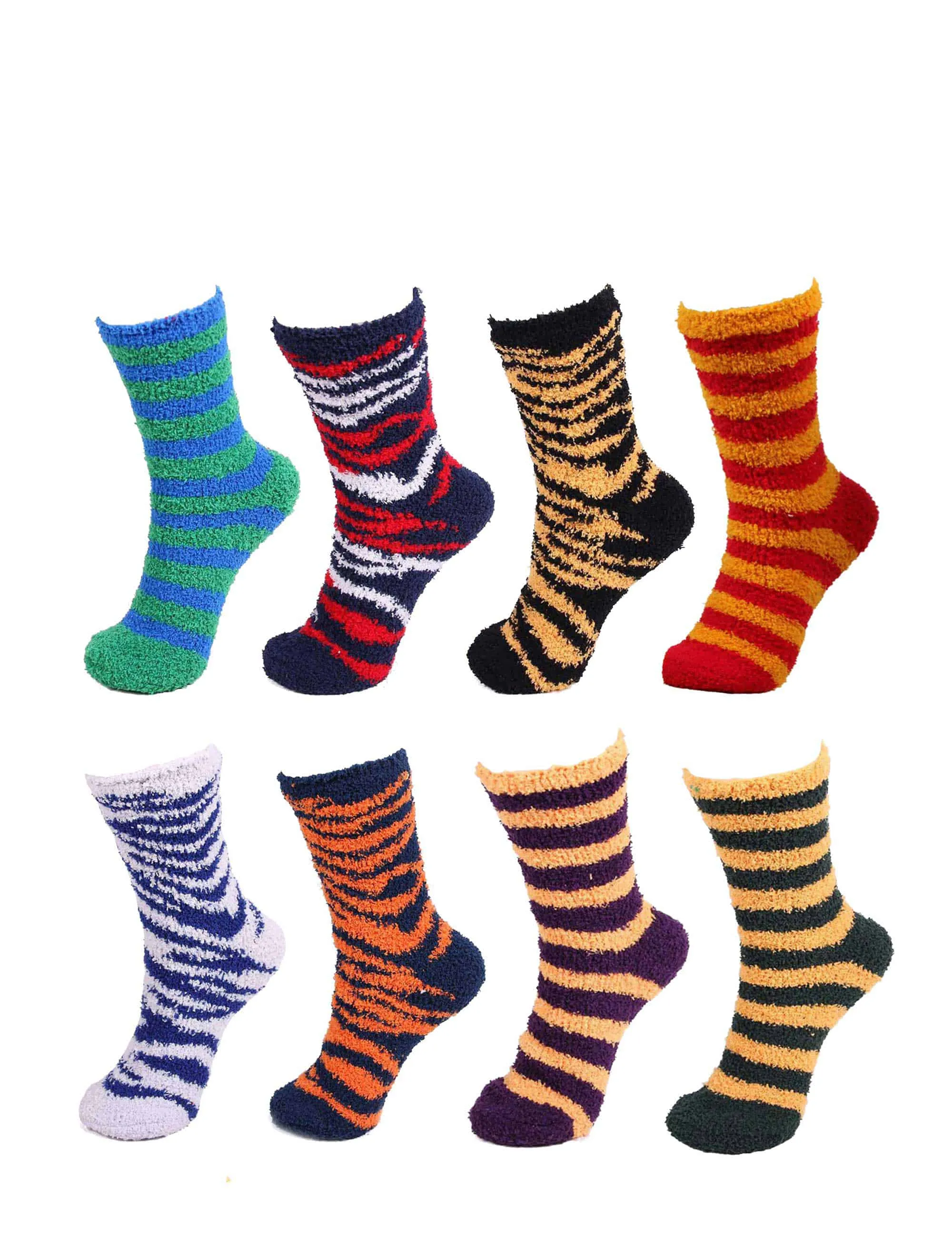 Assorted Fuzzy Non-Skid/Stripe/Solid Home Socks