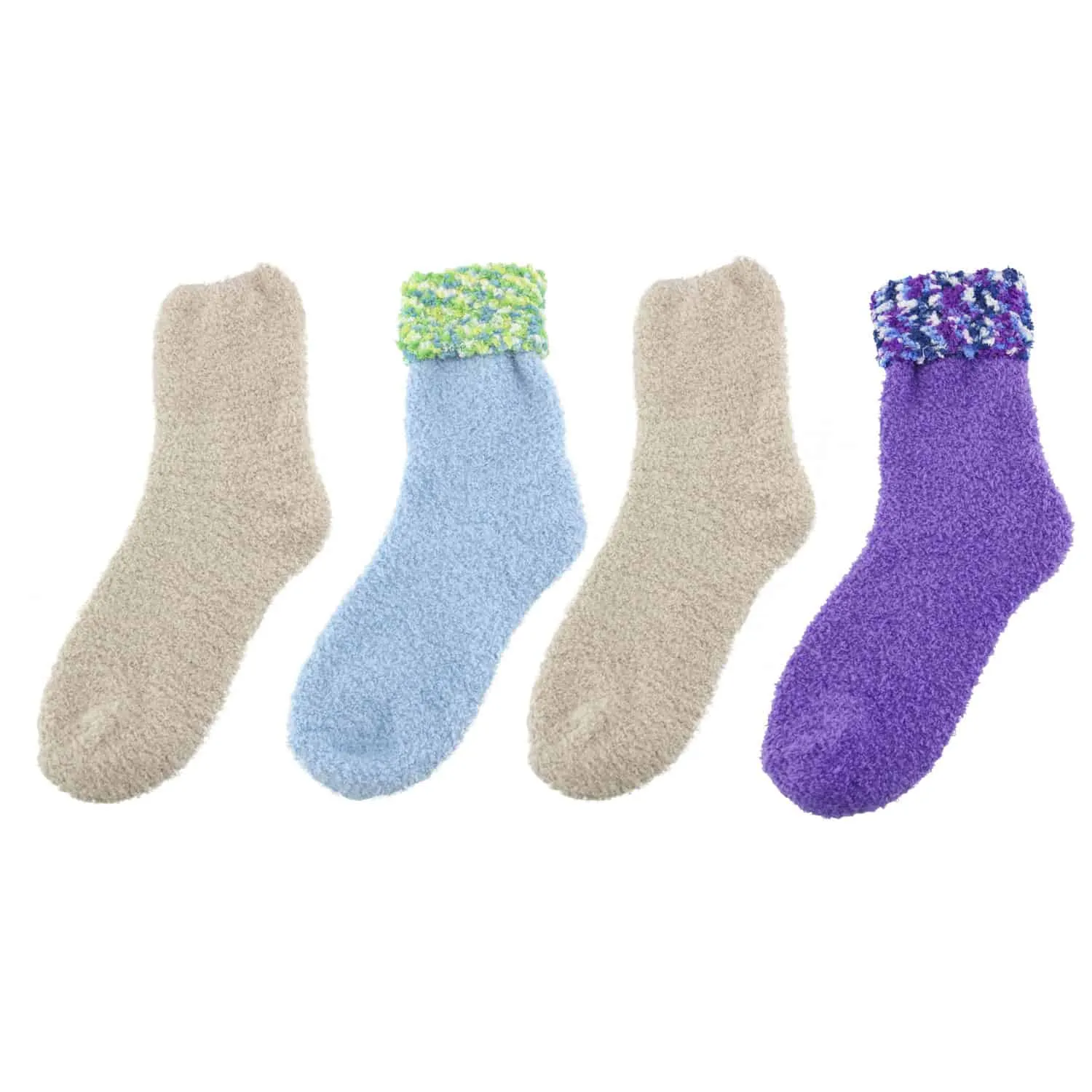 Assorted Fuzzy Non-Skid/Stripe/Solid Home Socks