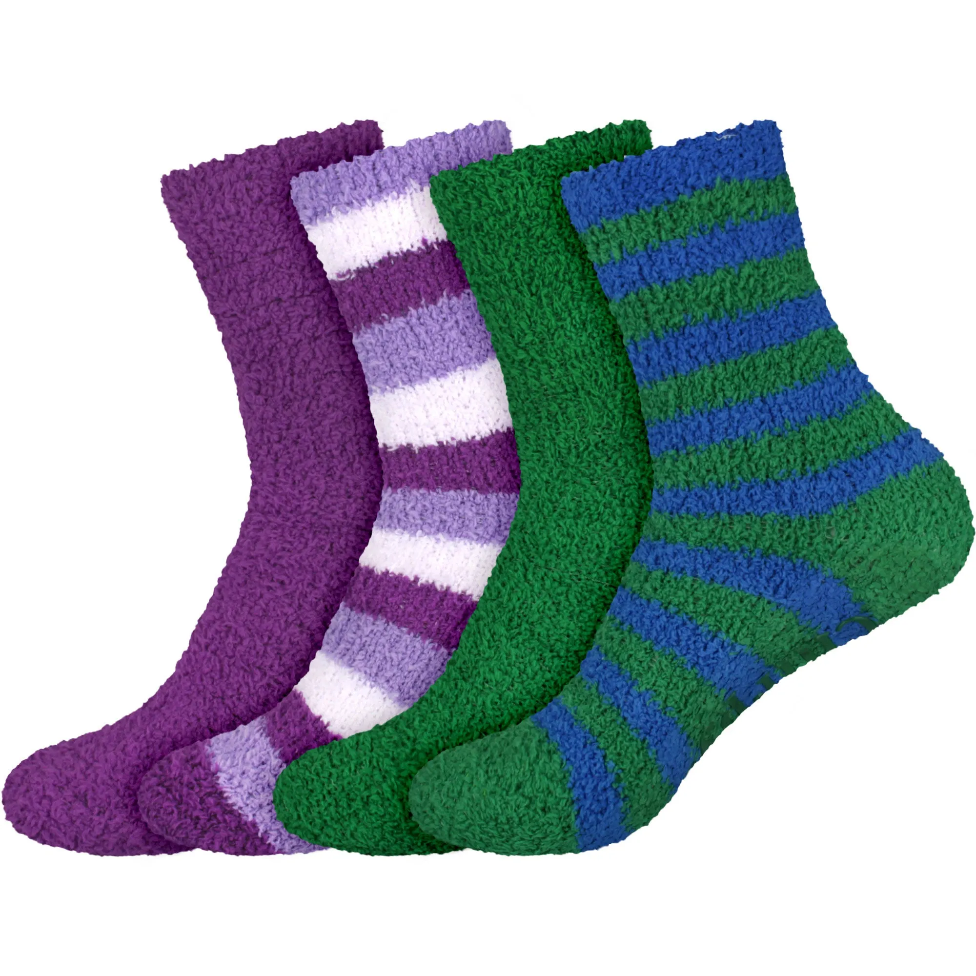 Assorted Fuzzy Non-Skid/Stripe/Solid Home Socks