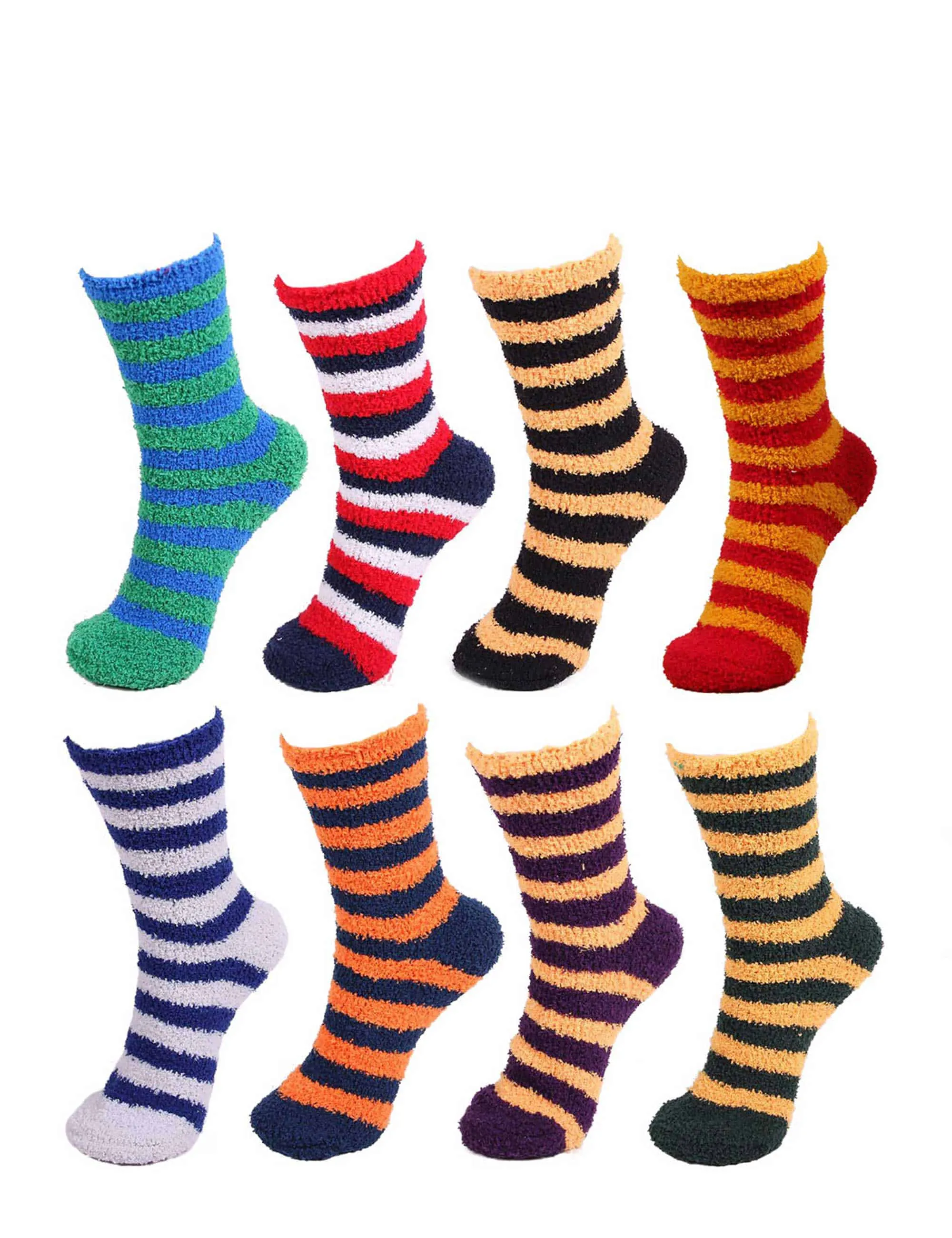 Assorted Fuzzy Non-Skid/Stripe/Solid Home Socks