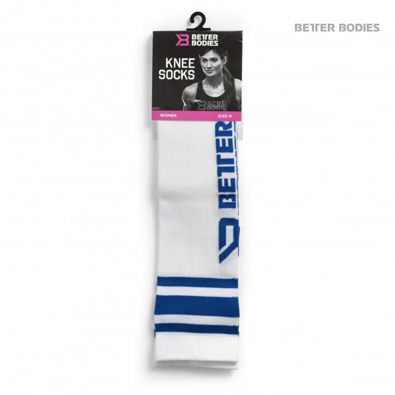 Better Bodies Knee Socks - White-Blue