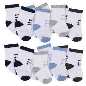 Boys' 8-Pack Wiggle Proof Jersey Crew Socks - Boy