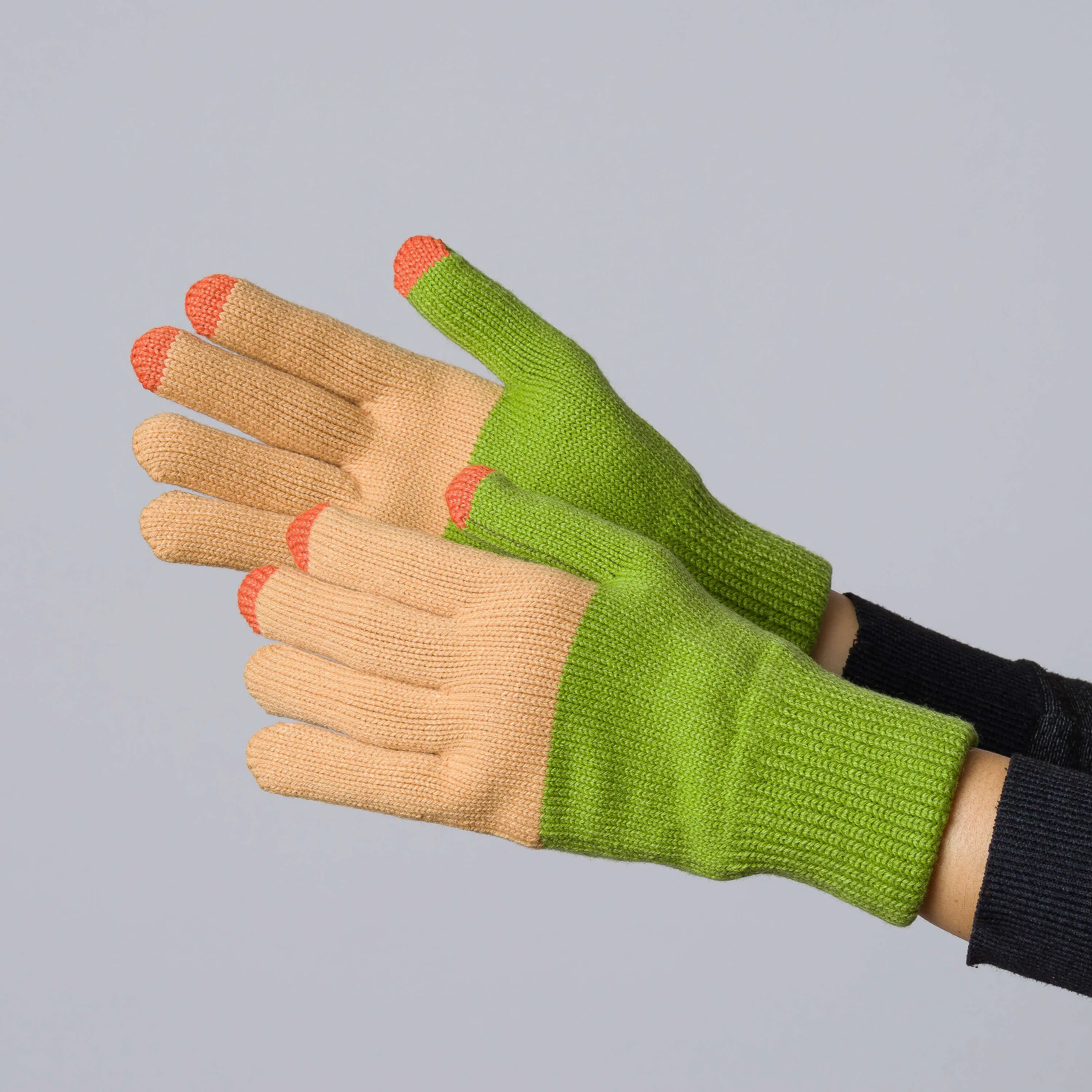 Colorblock Knit Touchscreen Gloves