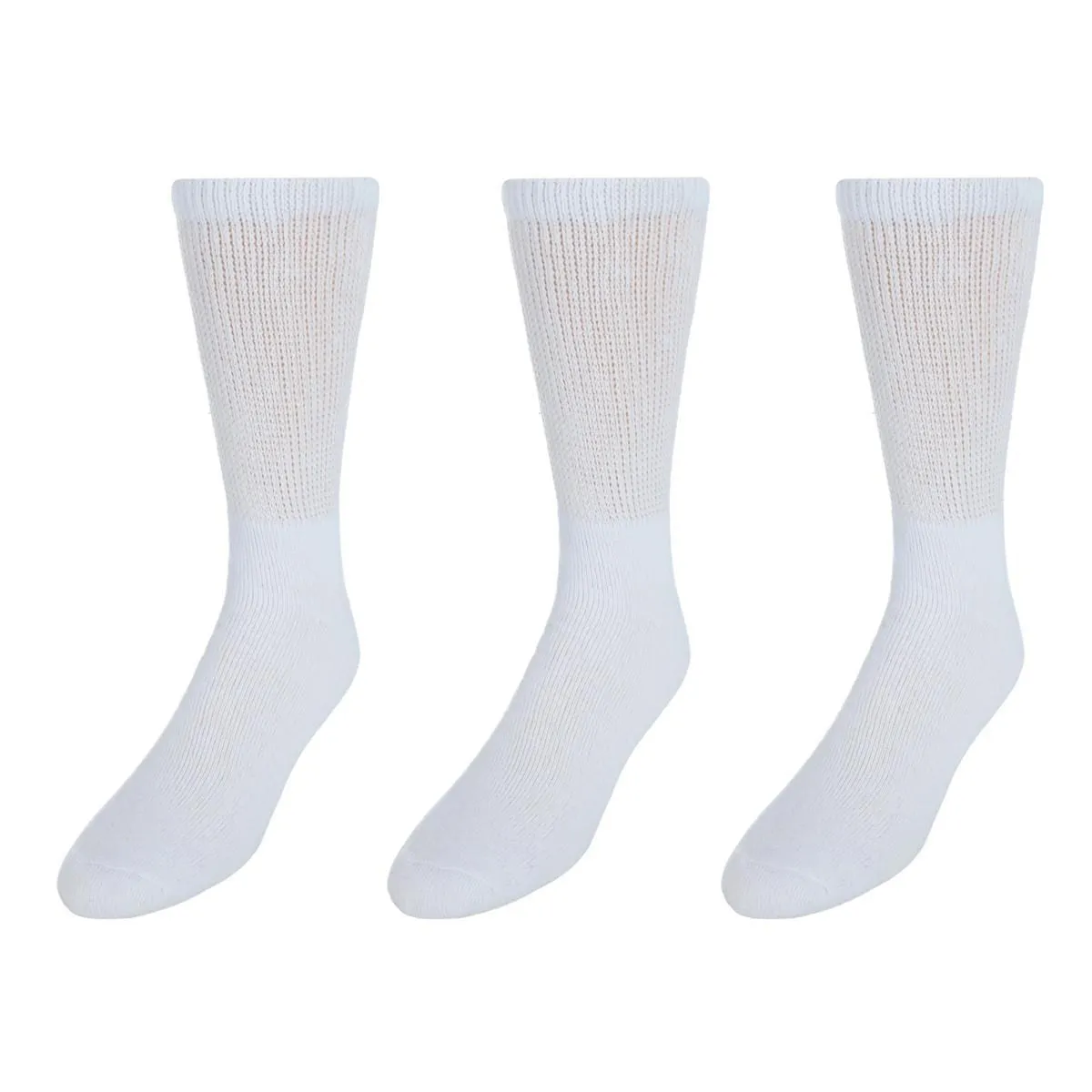 CTM® Men's Big and Tall Diabetic Non-Binding Crew Socks (3 Pack)