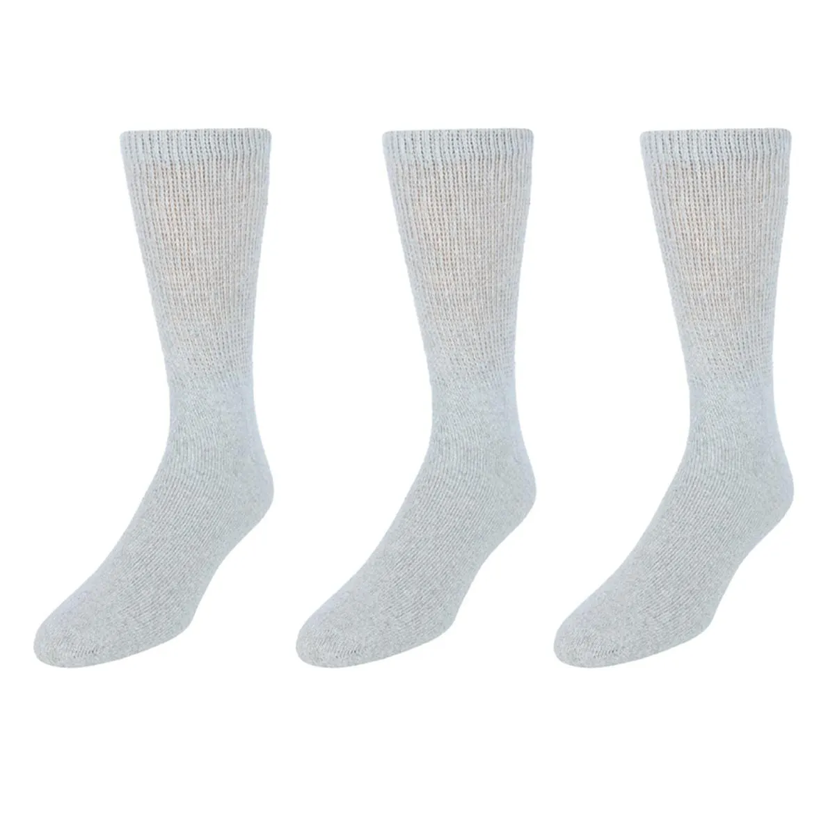 CTM® Men's Big and Tall Diabetic Non-Binding Crew Socks (3 Pack)