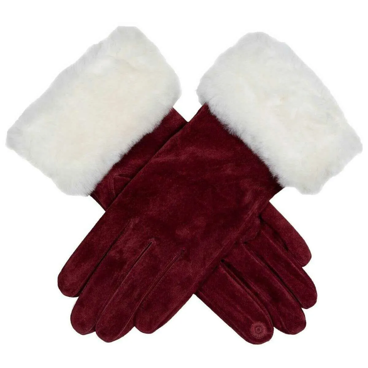 Dents Hallie Water Resistant Touchscreen Suede Gloves - Claret Red