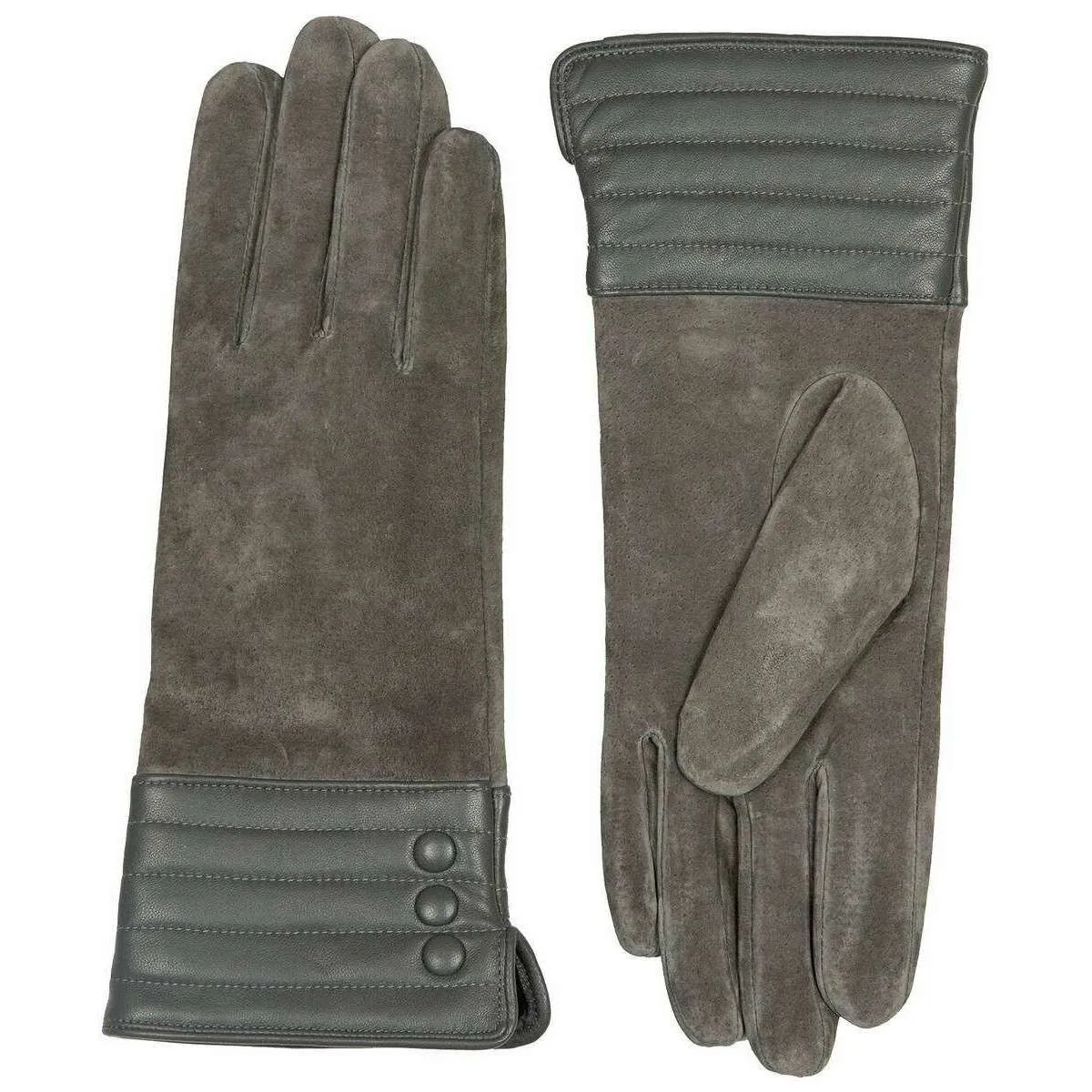 Dents Olivette Touchscreen Water Resistant Suede Gloves - Charcoal Grey