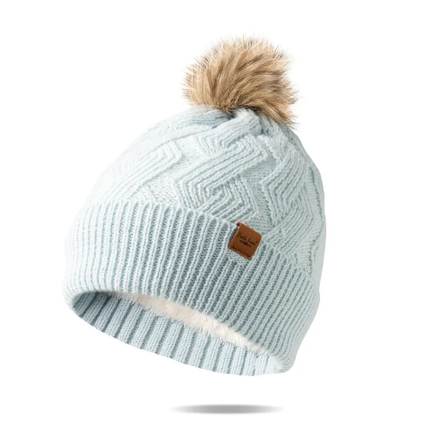 Diamond Knit Pom Beanie