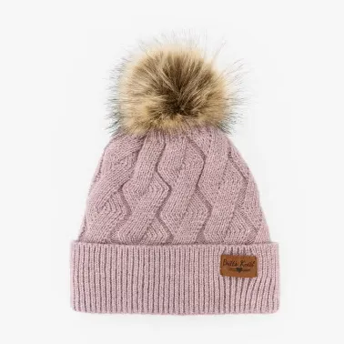 Diamond Knit Pom Beanie