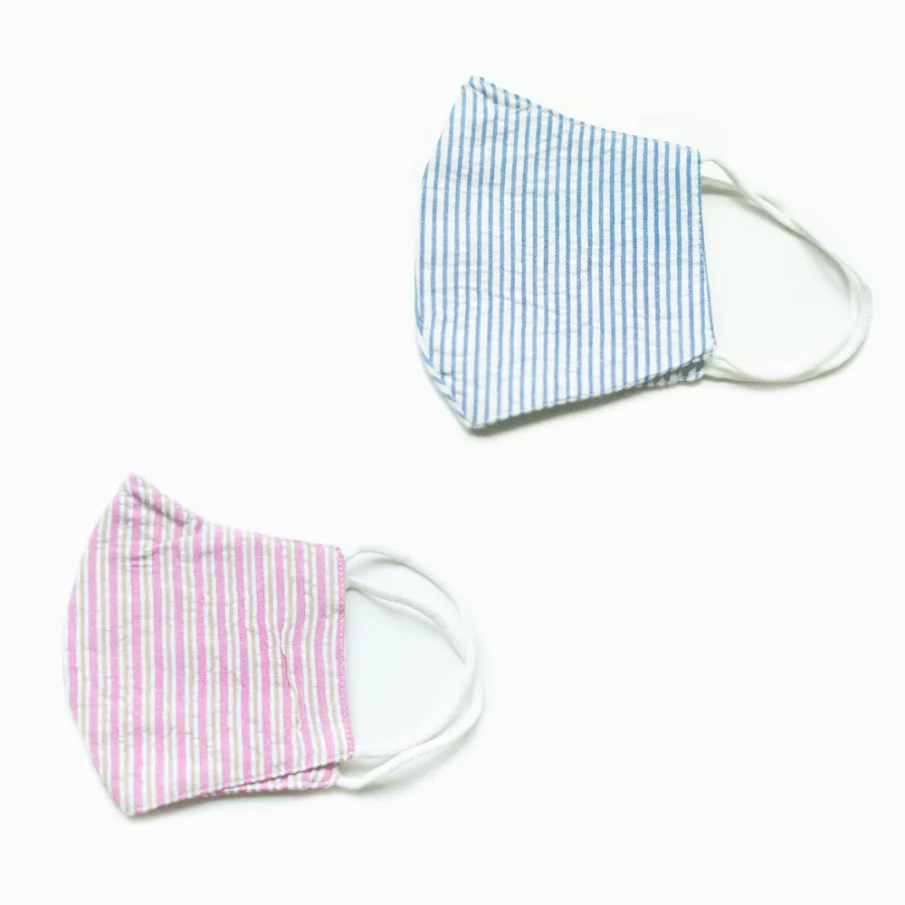 Final Sale Pack of 2 Seersucker Face Masks with Pocket for Removable Filter