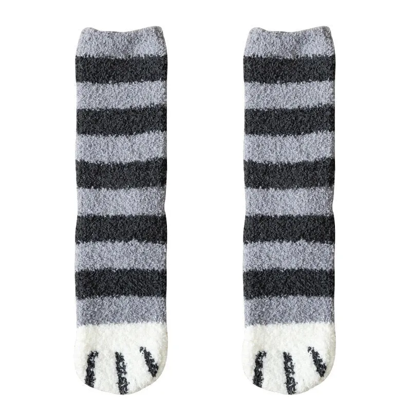 Furry Kitten Paw Socks