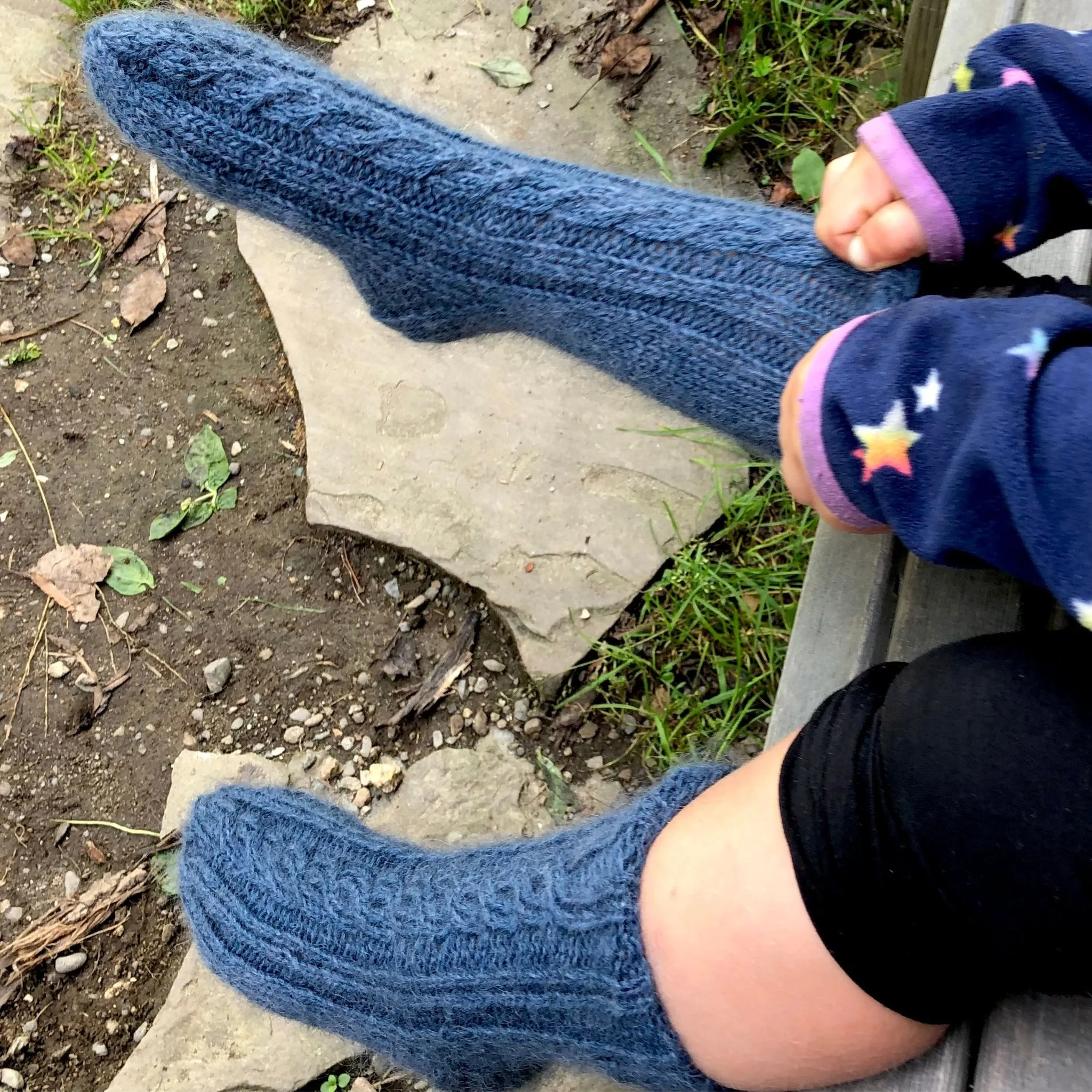 Fuzzypeg Socks by Mary O'Shea in Rambler