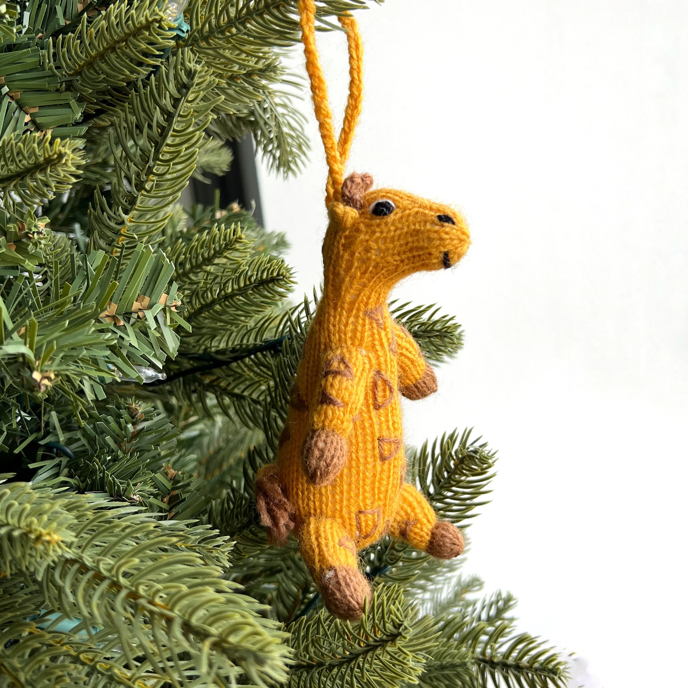 Giraffe Ornament, Knit Wool