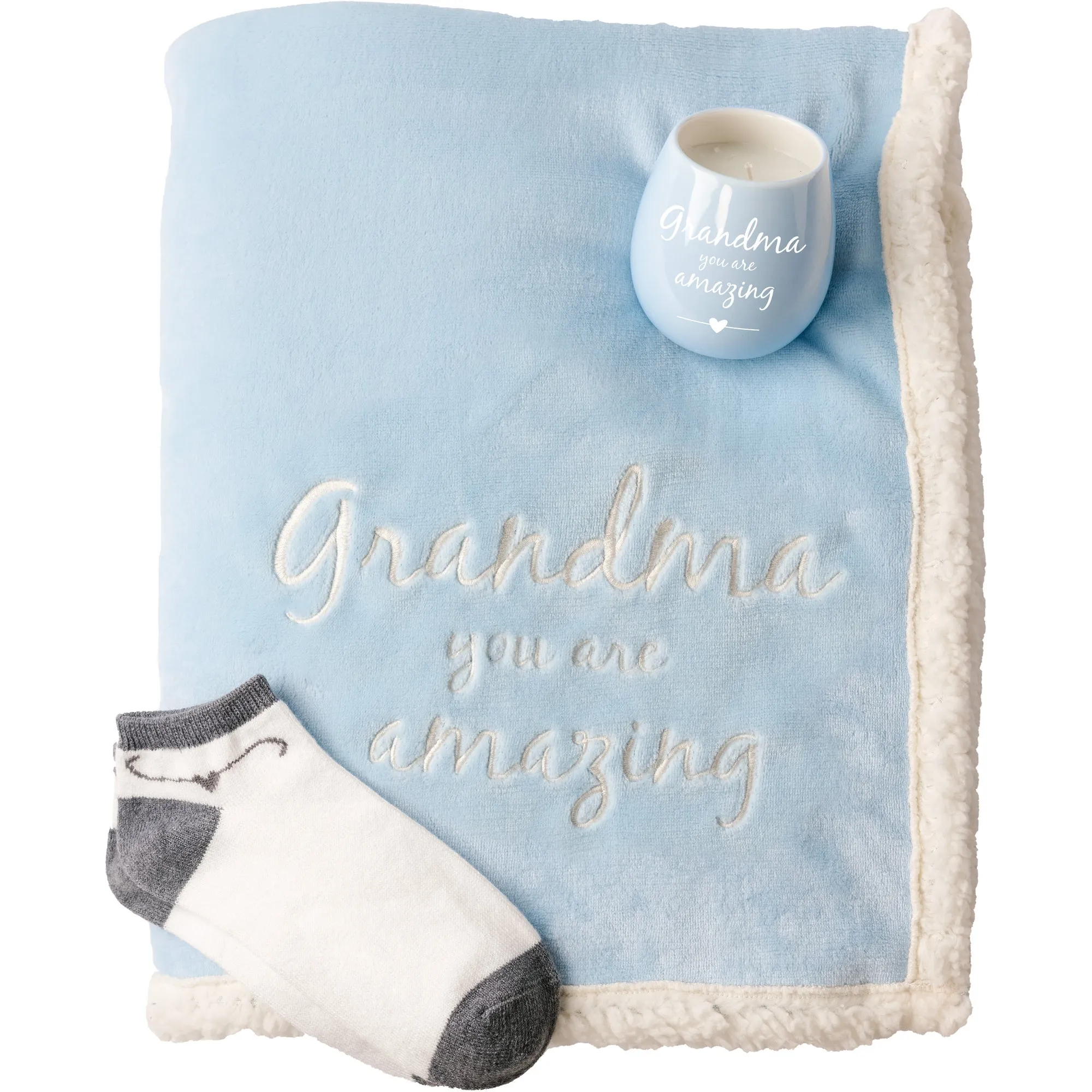 Grandma 42" x 50" Sherpa Lined, Royal Plush Blanket Gift Set