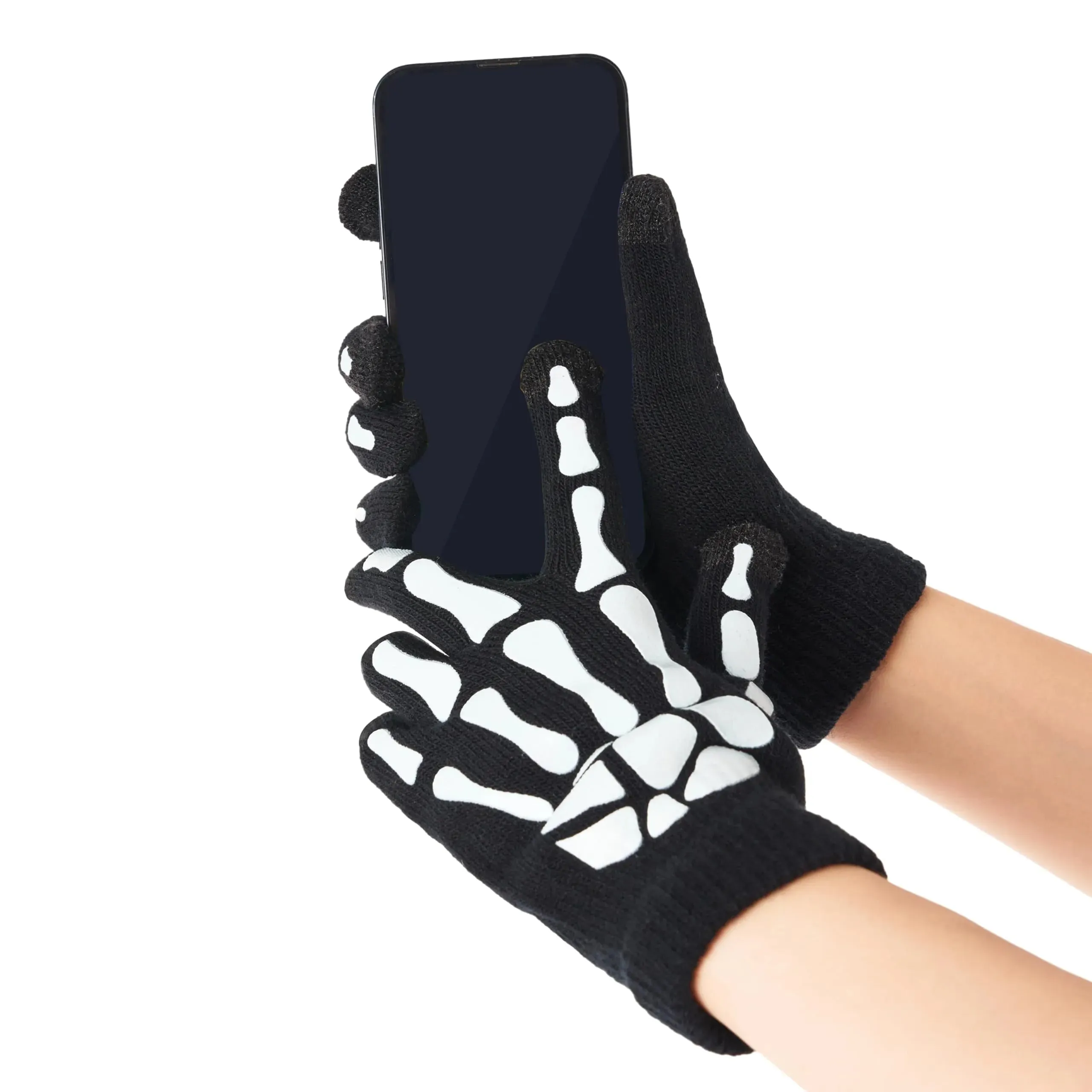 Halloween Skeleton Gloves with Touchscreen for Adults, Kids