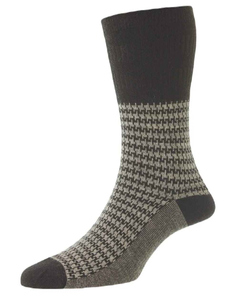 HJ Hall Houndstooth Wool Softop Socks