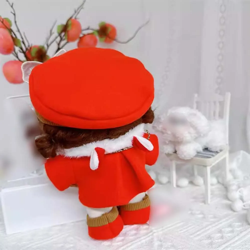 niannyyhouse 20cm Doll Clothes Hat Coat Gloves Shoes 8in Plush Stuffed Dolls Dressup