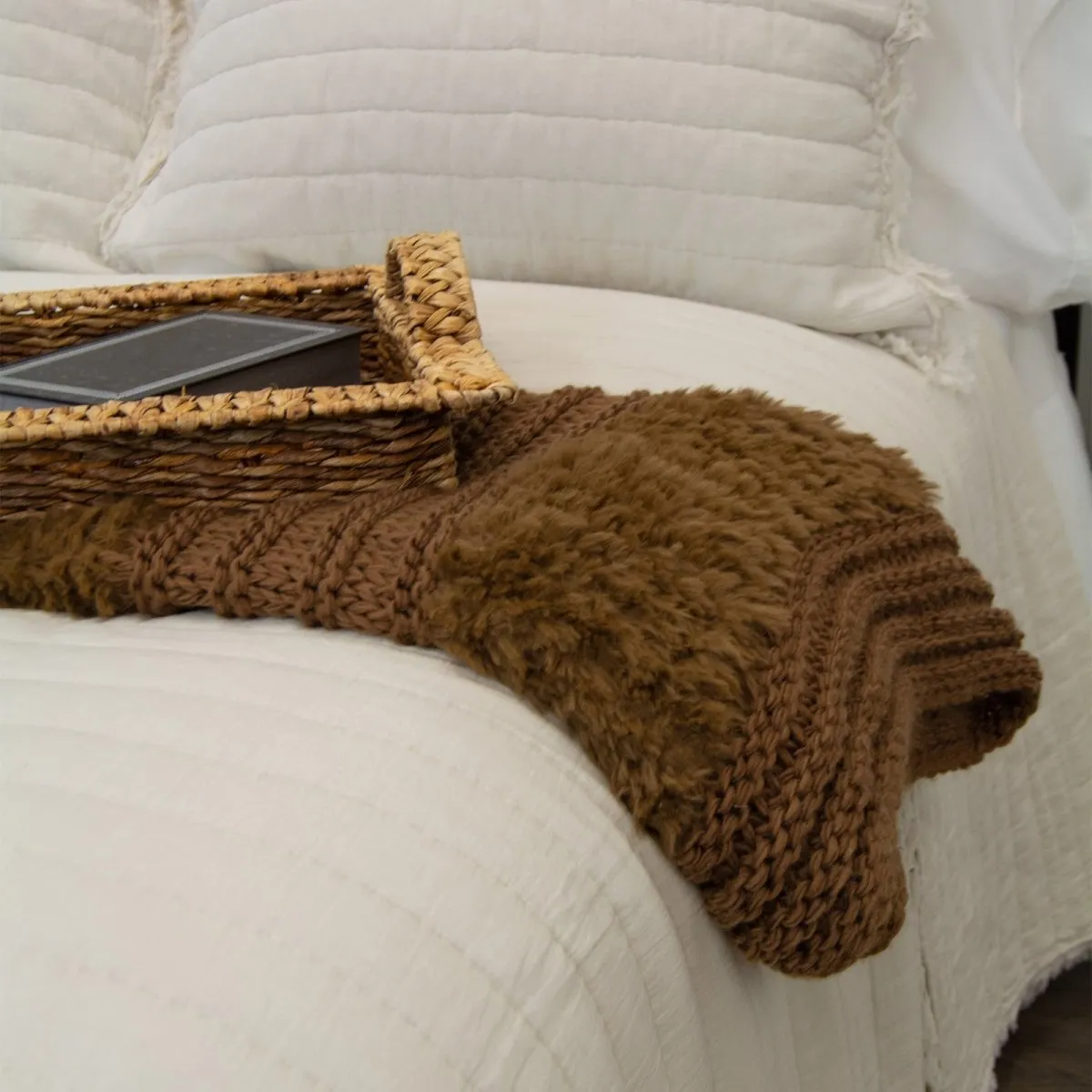 Plush Knit Throw - Coffee