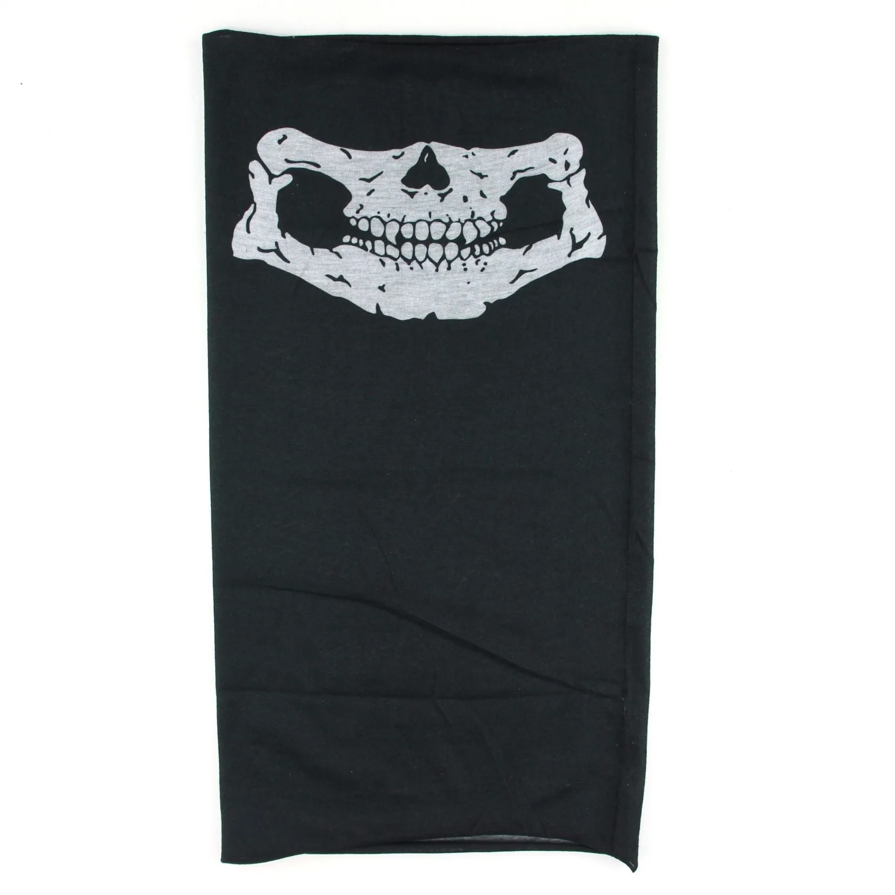 Printed Snood Face Mask - Skull White