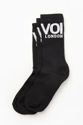 Richborne 3 Pack Socks- Black