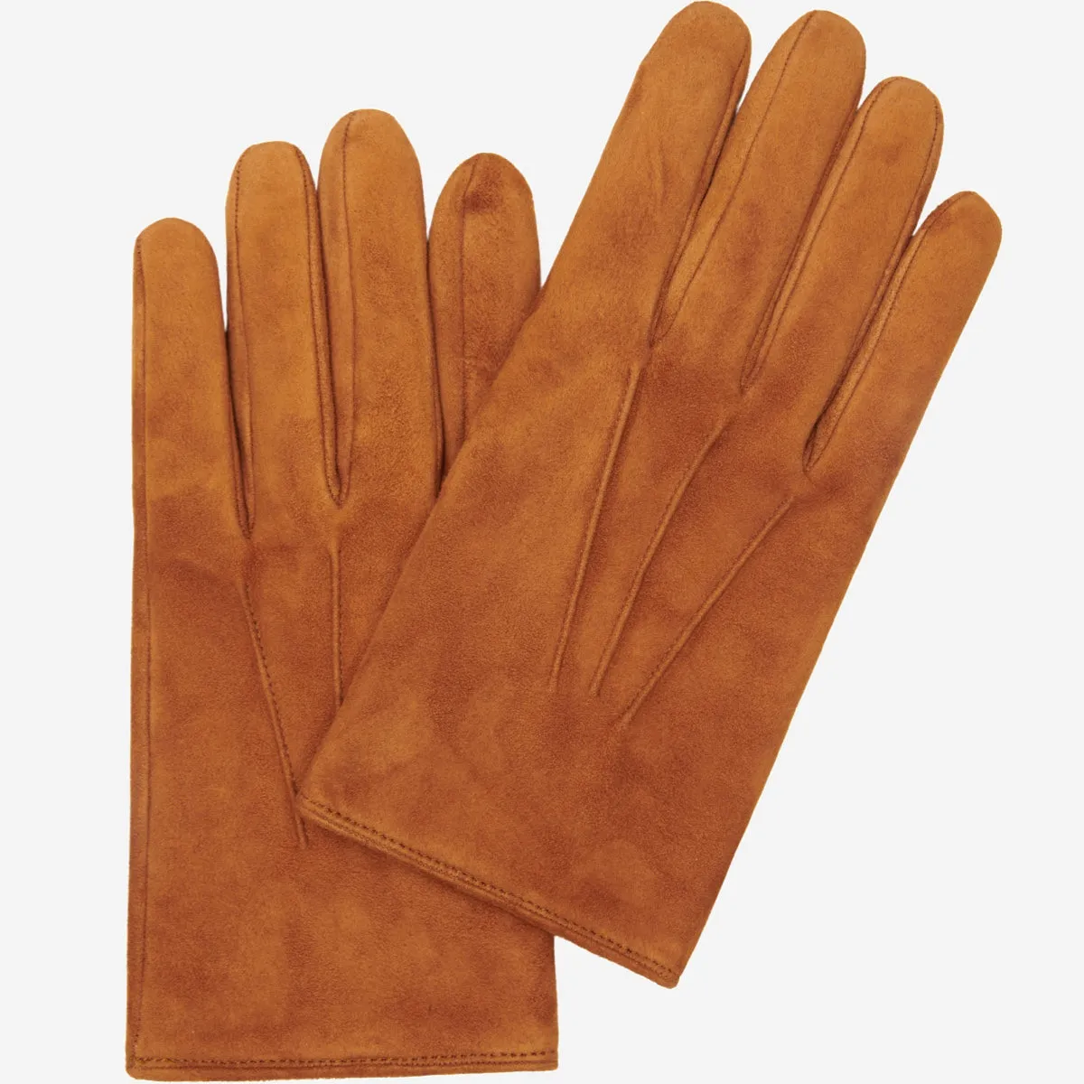 Silvia (cognac) - suede leather gloves with luxurious cashmere lining