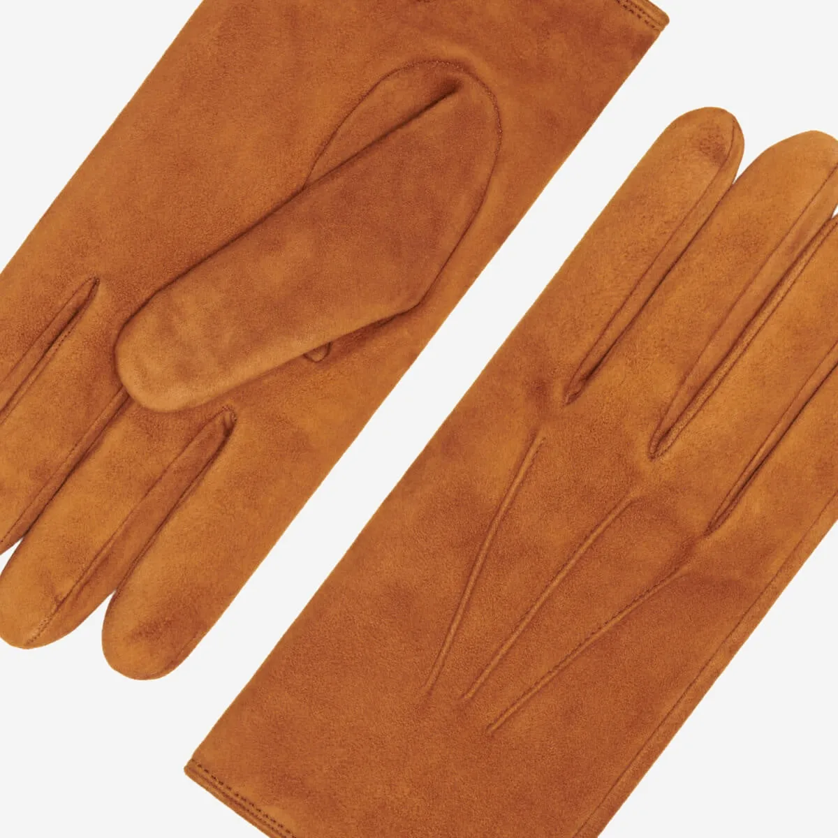 Silvia (cognac) - suede leather gloves with luxurious cashmere lining