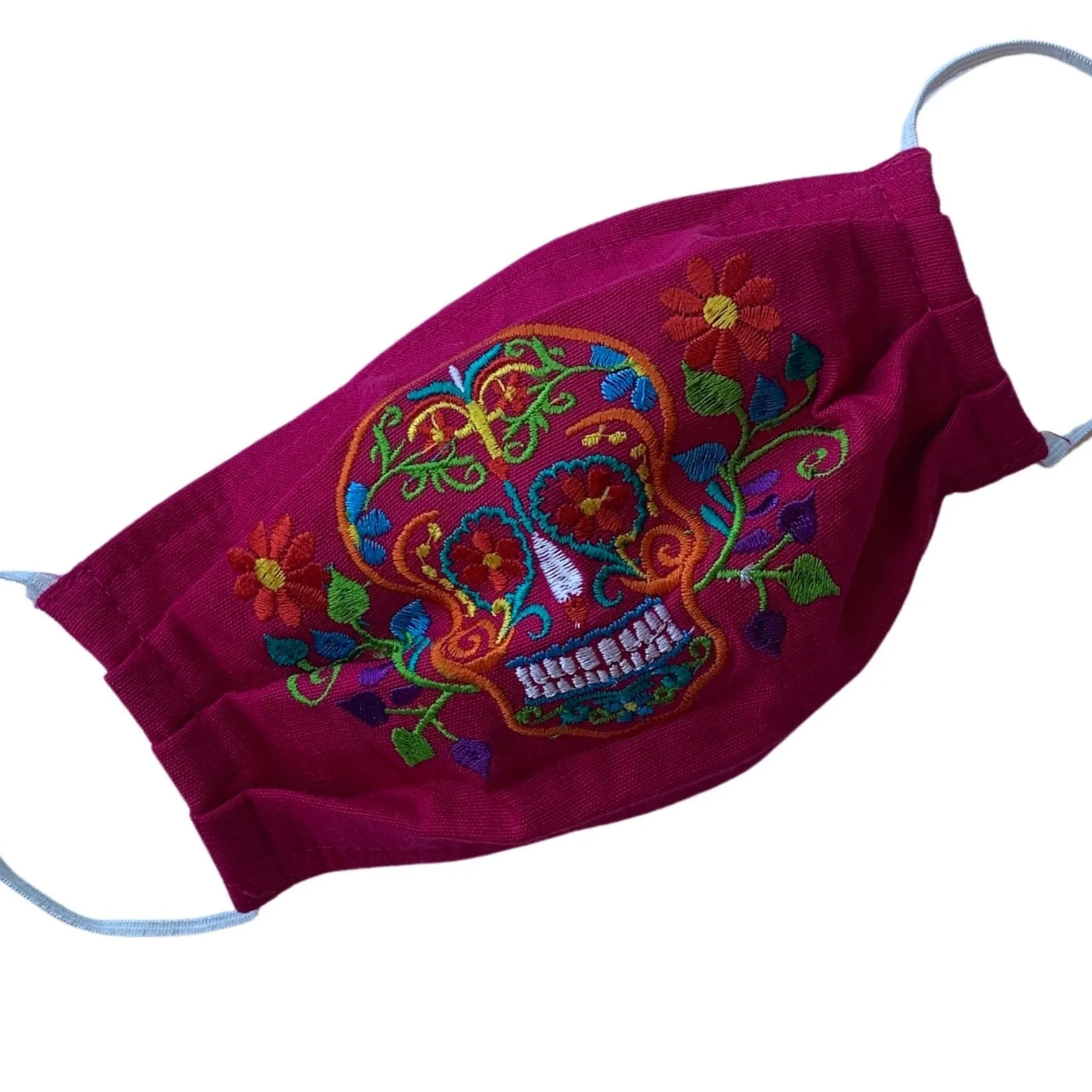 Sugar Skull Embroidered Face Mask.