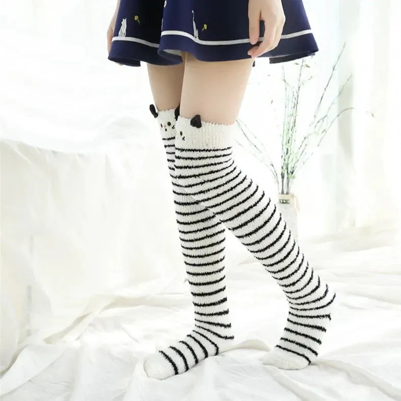 White Kitty Thigh Highs