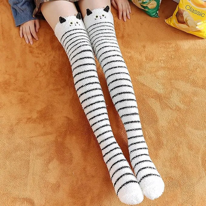 White Kitty Thigh Highs