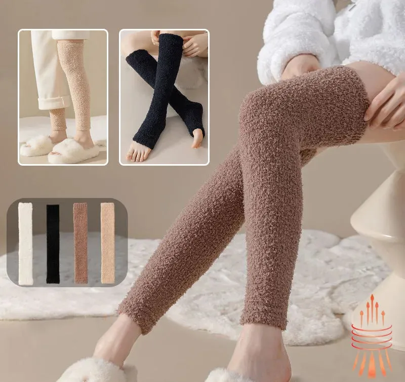 Winter Warm Plush Socks Women Dual-purpose Protection Heel And Knee Sock For Olds